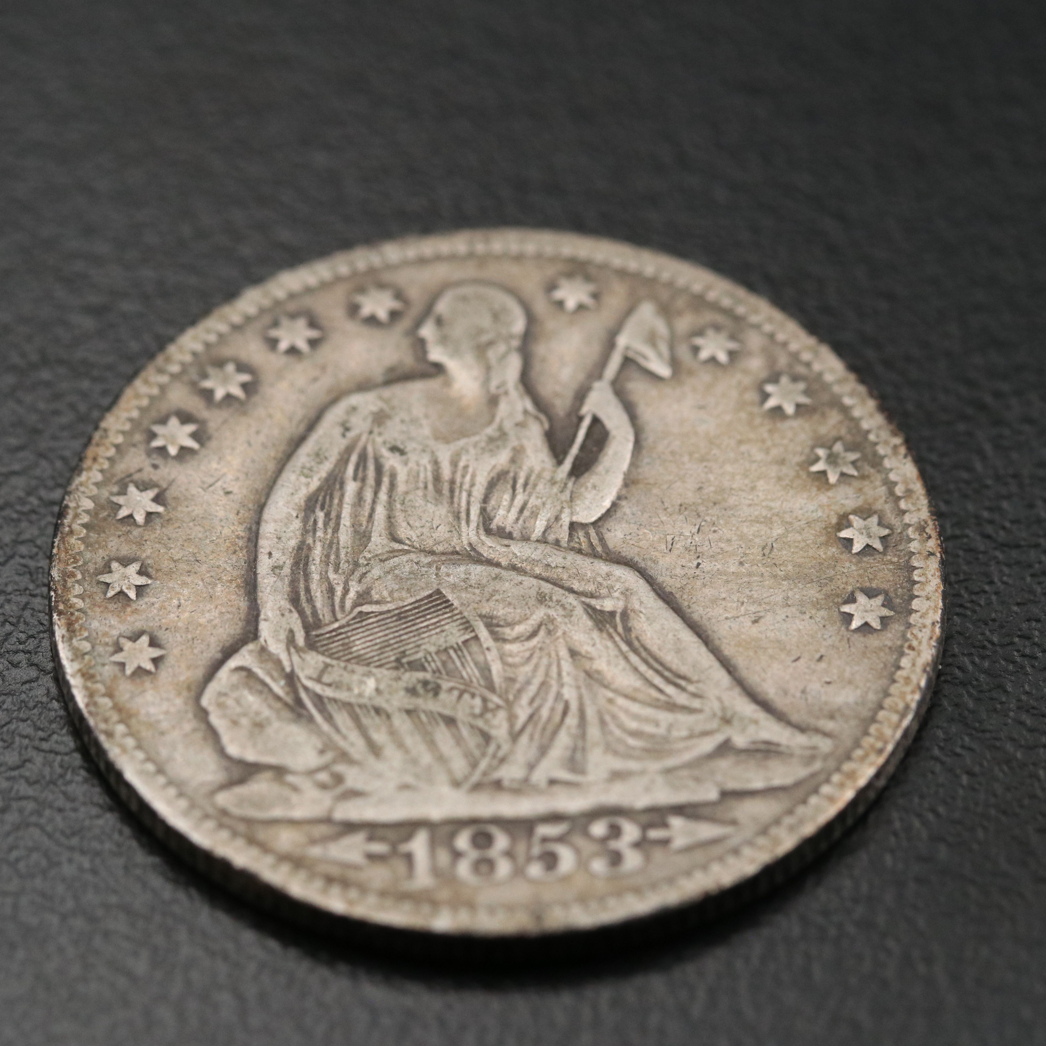 1853-O "Arrows and Rays" Seated Liberty Silver Half Dollar