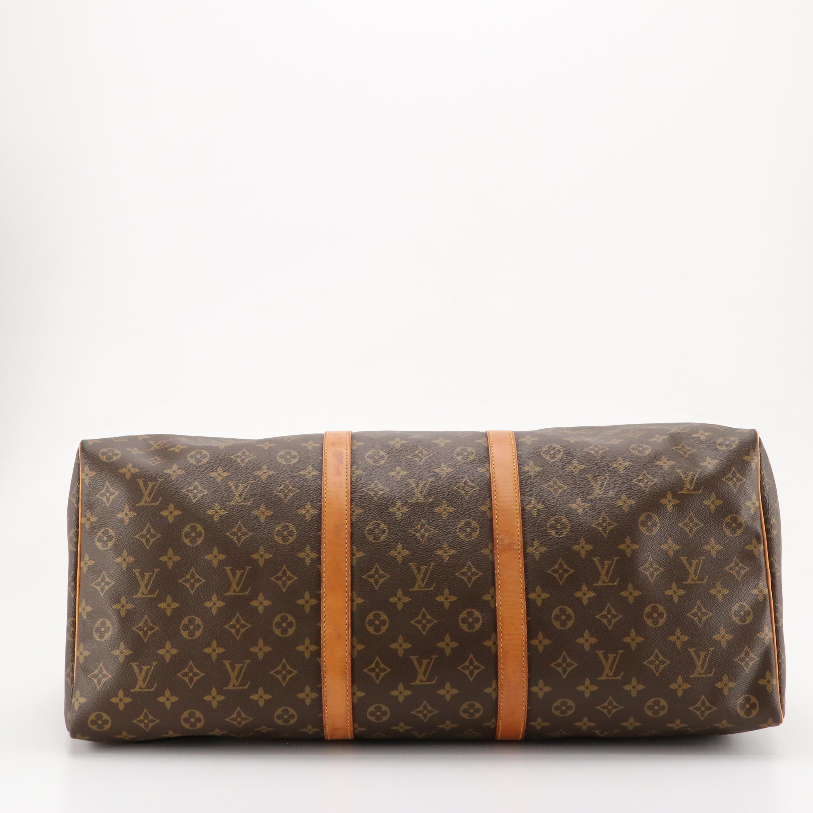 Louis Vuitton Keepall 60 Duffle Bag in Monogram Canvas and Leather Trim