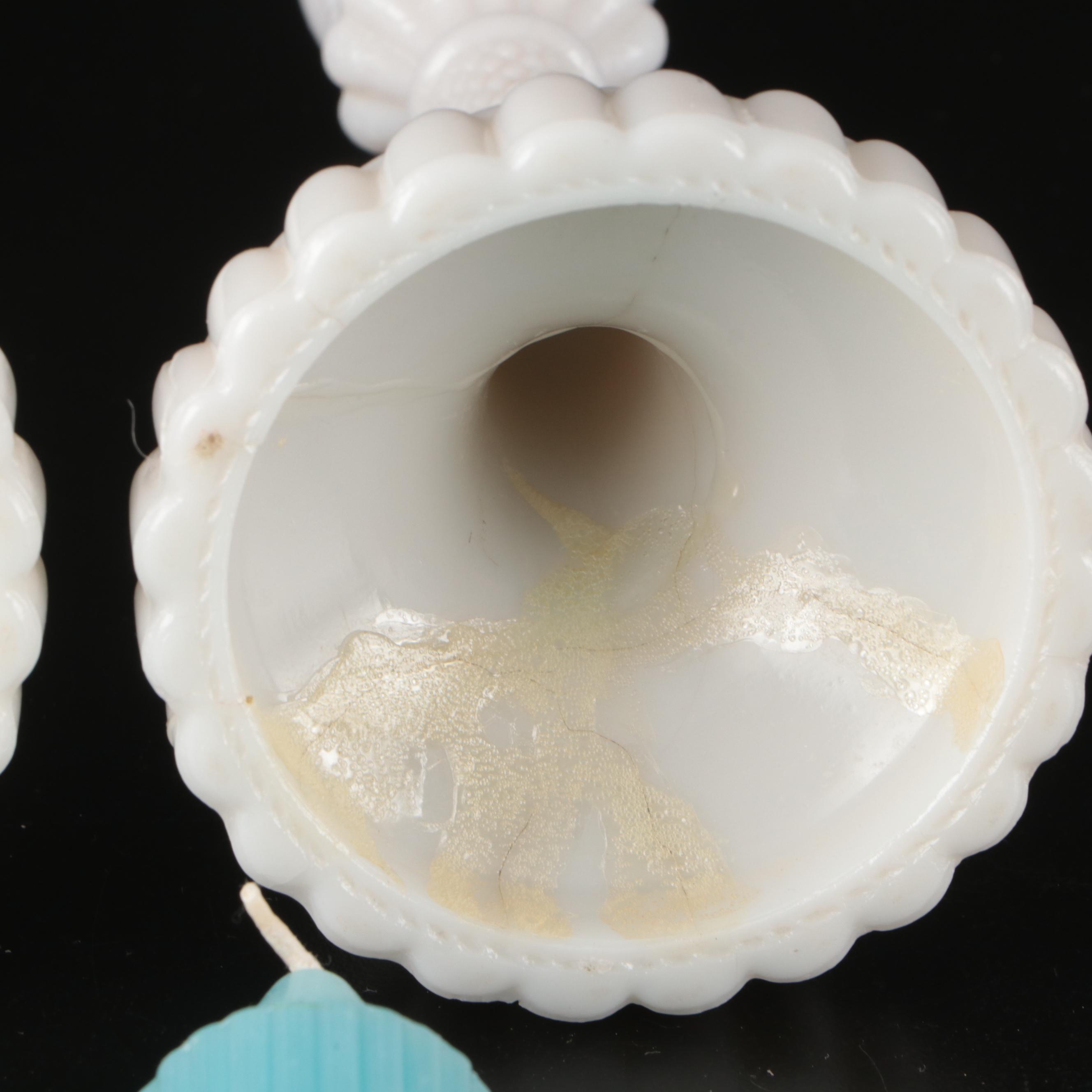 Waterworks Brass Towel Ring, Milk Glass Candle Holders, and More Bathroom Décor