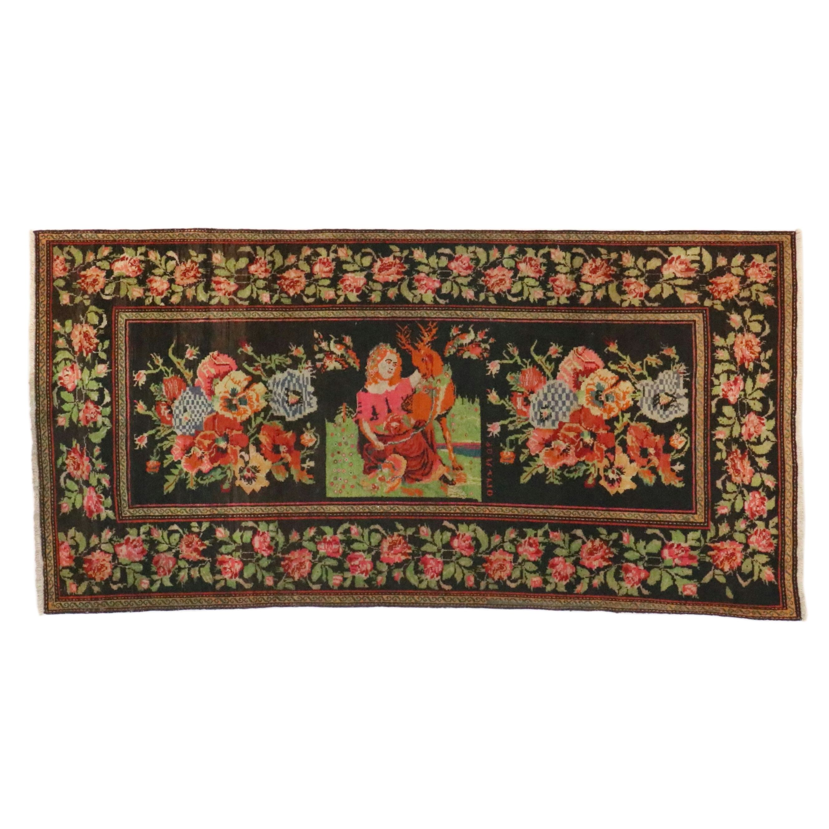 4'6 x 8'11 Hand-Knotted Caucasian Karabagh Area Rug