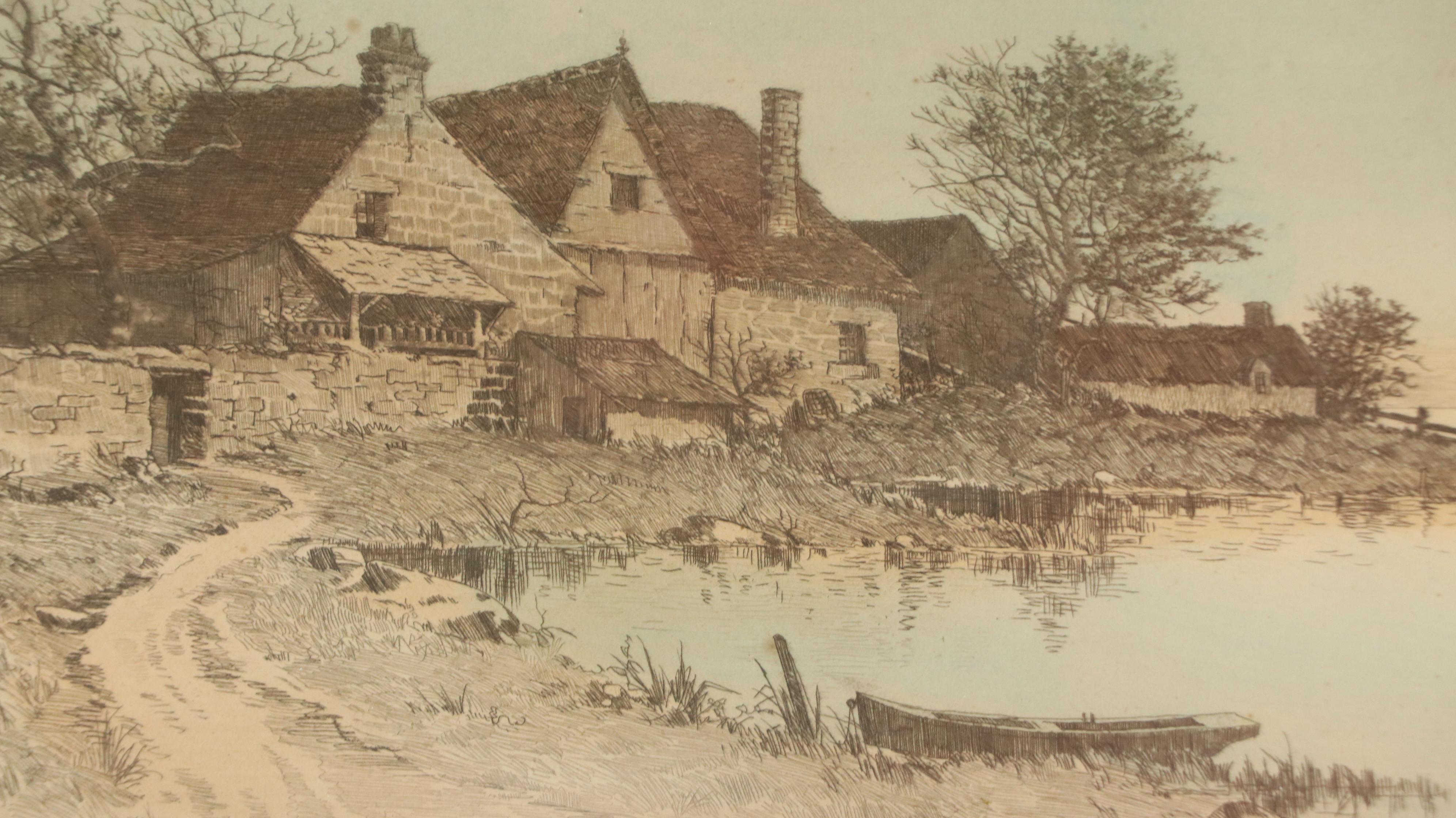 Edward Loyal Field Hand-Colored Landscape Etching