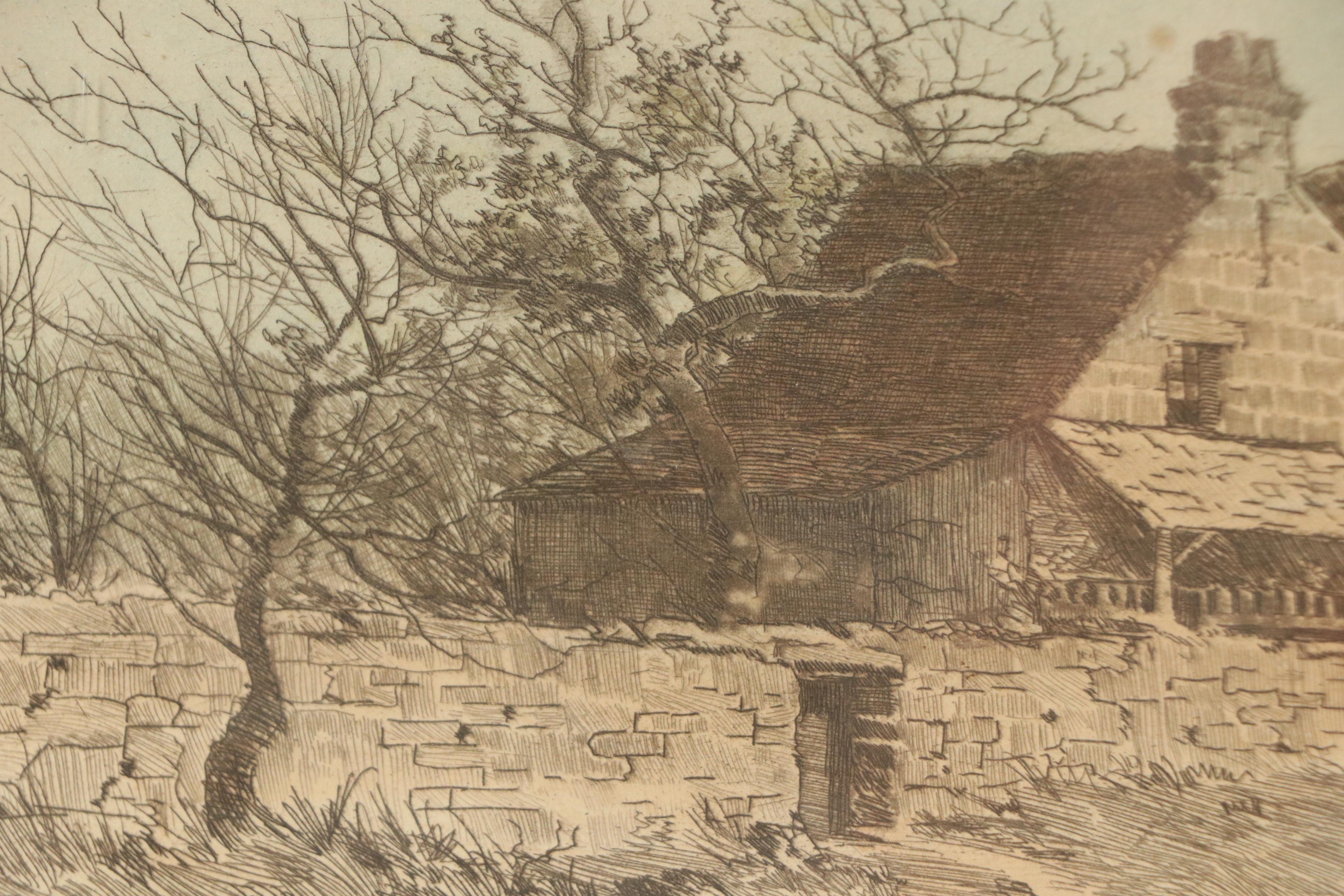 Edward Loyal Field Hand-Colored Landscape Etching