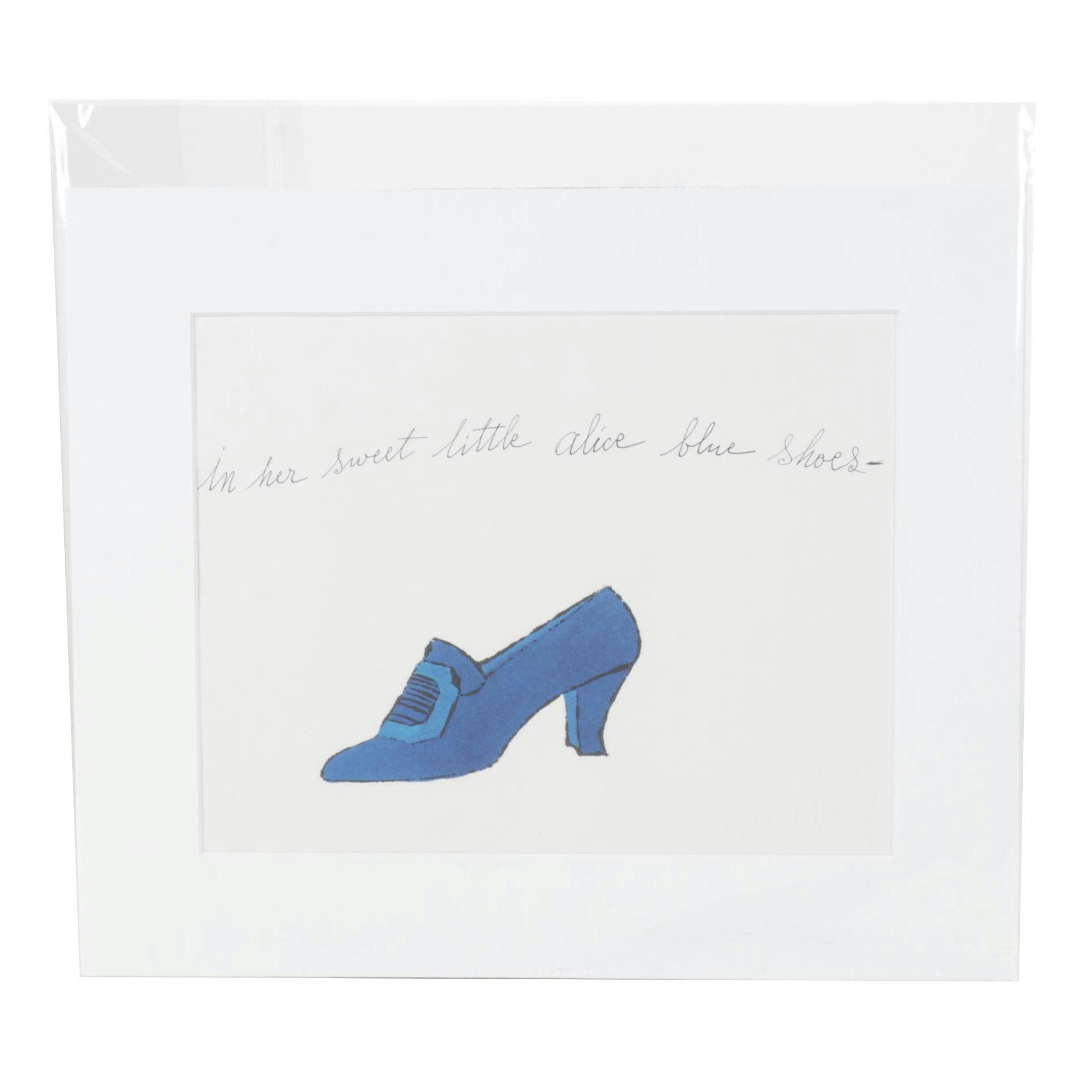 Offset Lithograph after Andy Warhol "In Her Sweet Little Alice Blue Shoes"