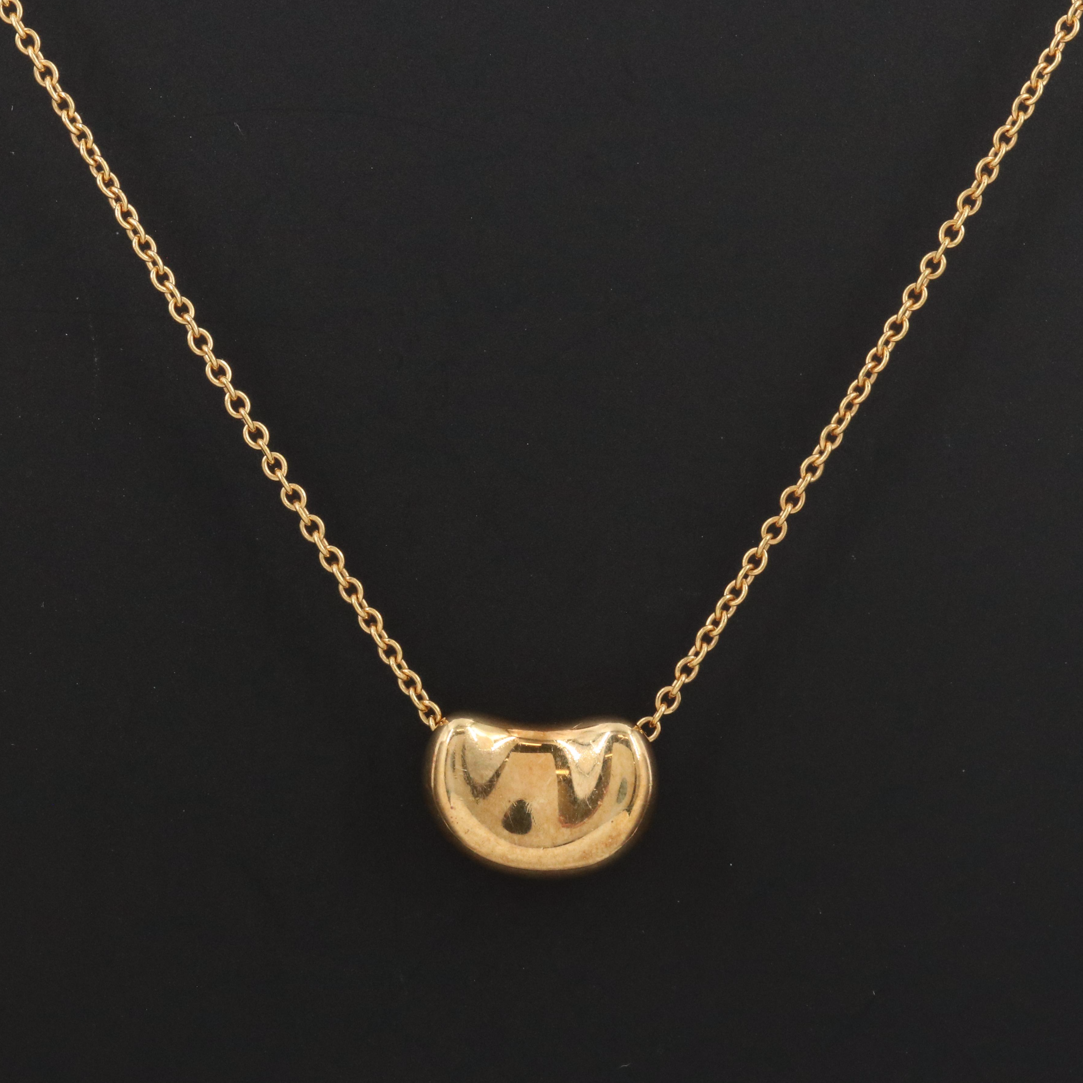 Elsa Peretti for Tiffany & Co. Bean Design 18K Necklace