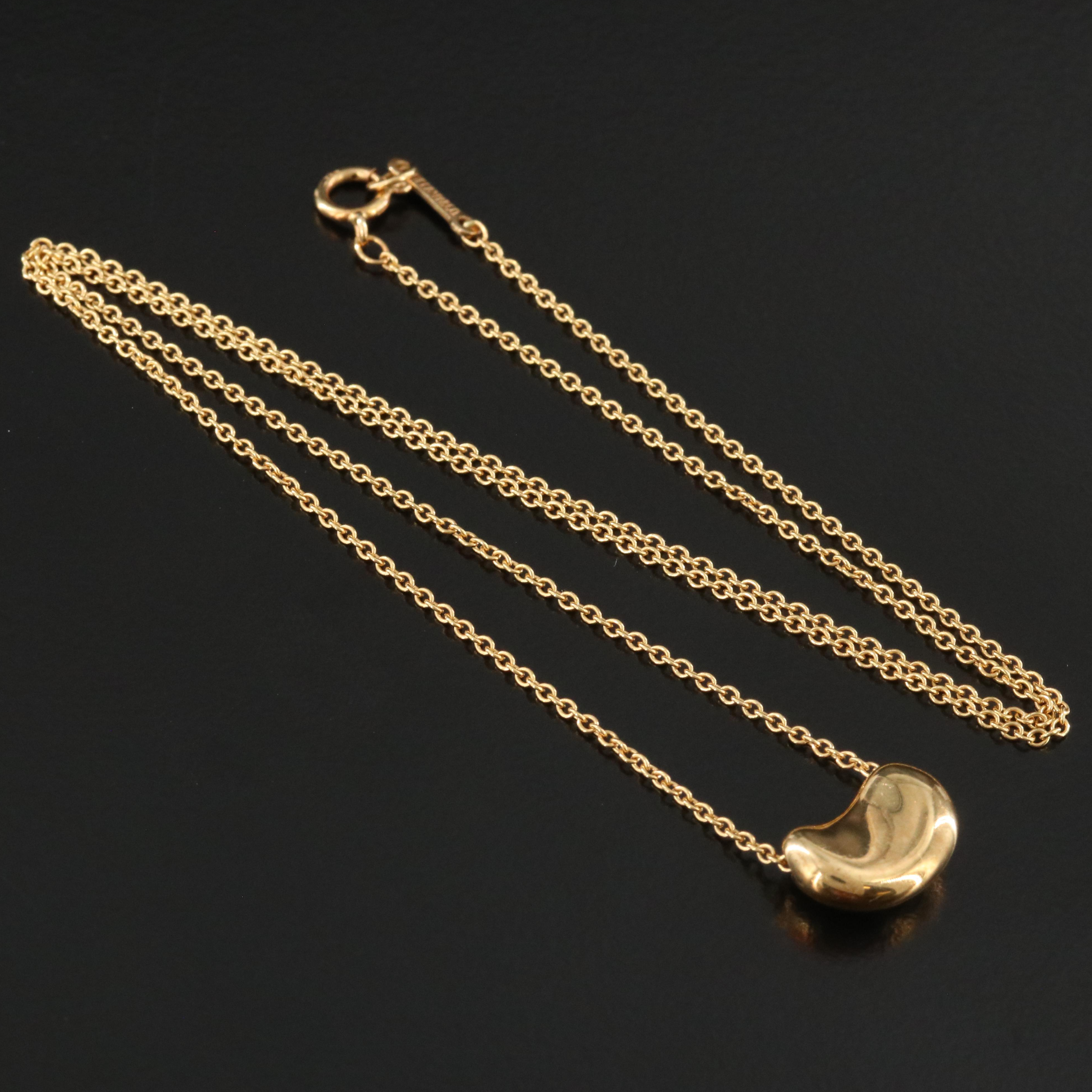Elsa Peretti for Tiffany & Co. Bean Design 18K Necklace