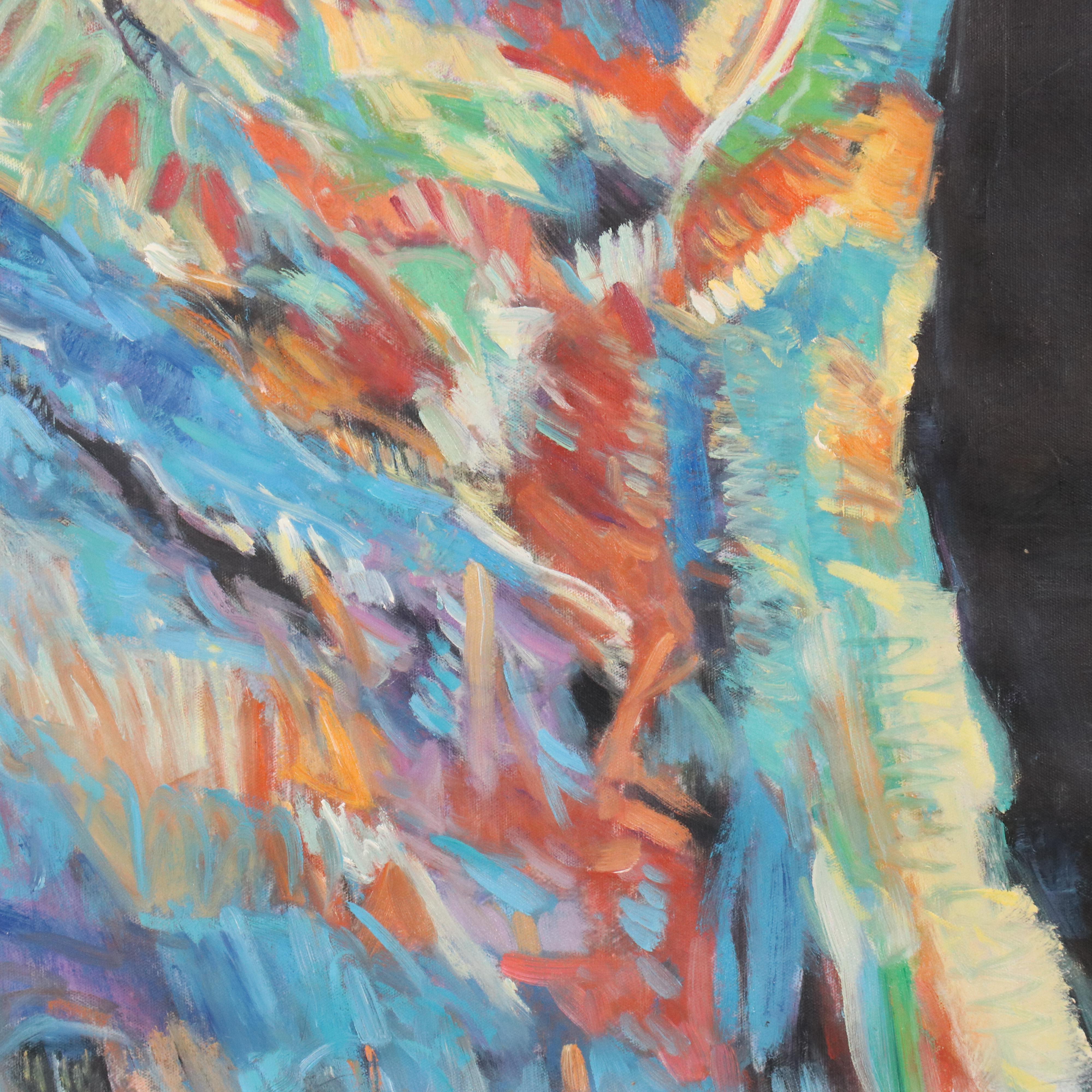 N. Ming Stylized Oil Painting of a Bear, 21st Century