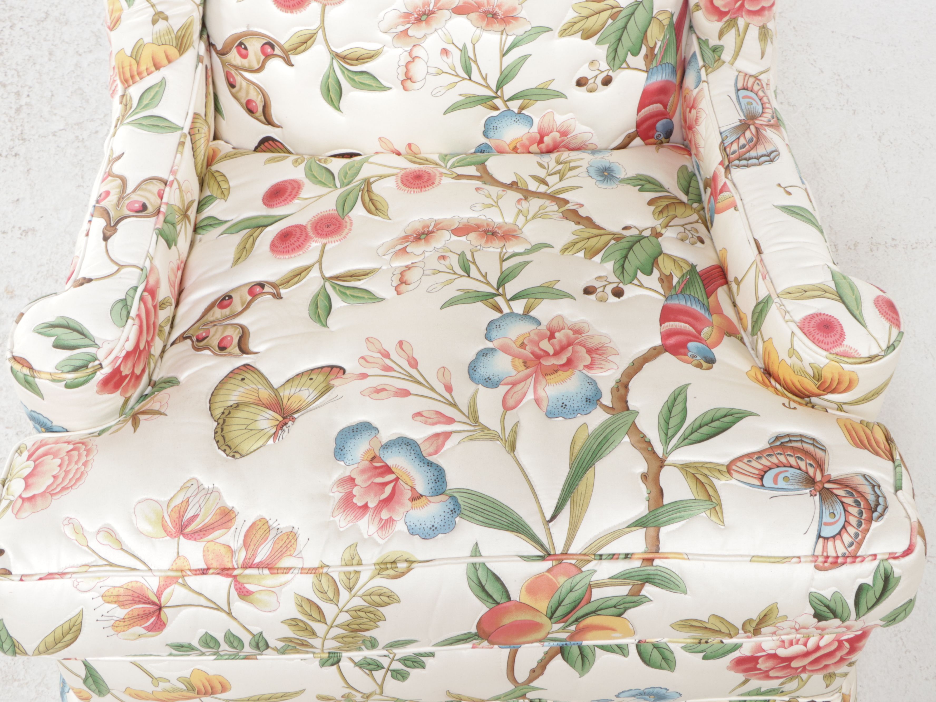 Pair of Quilted Floral Armchairs