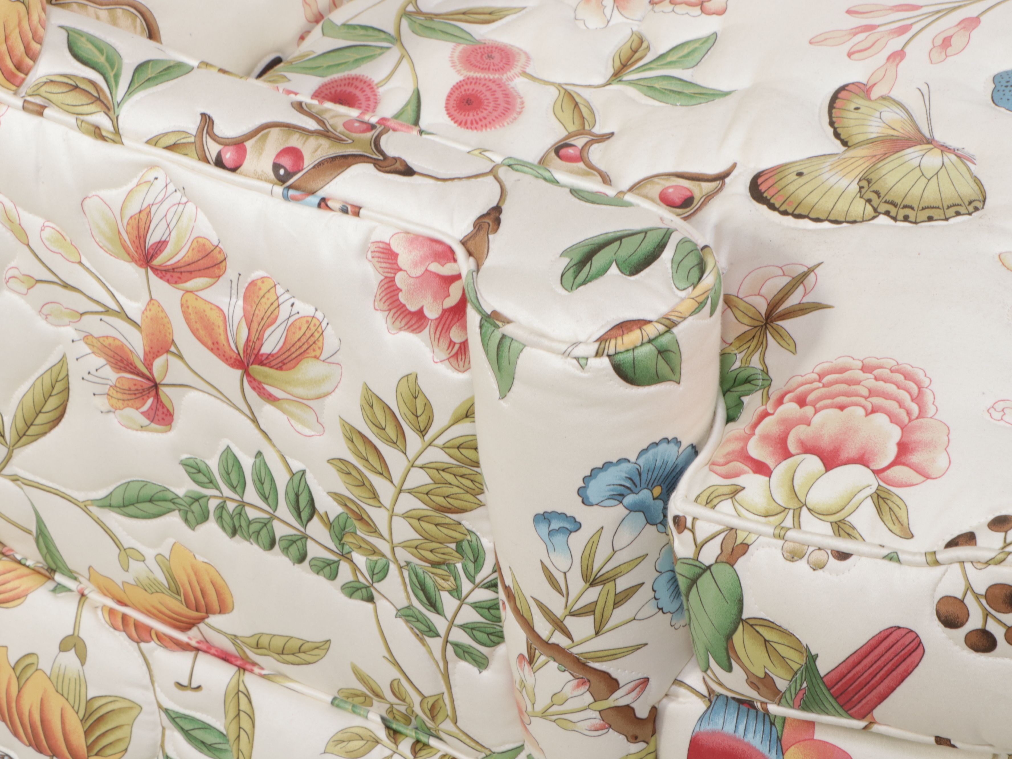 Pair of Quilted Floral Armchairs