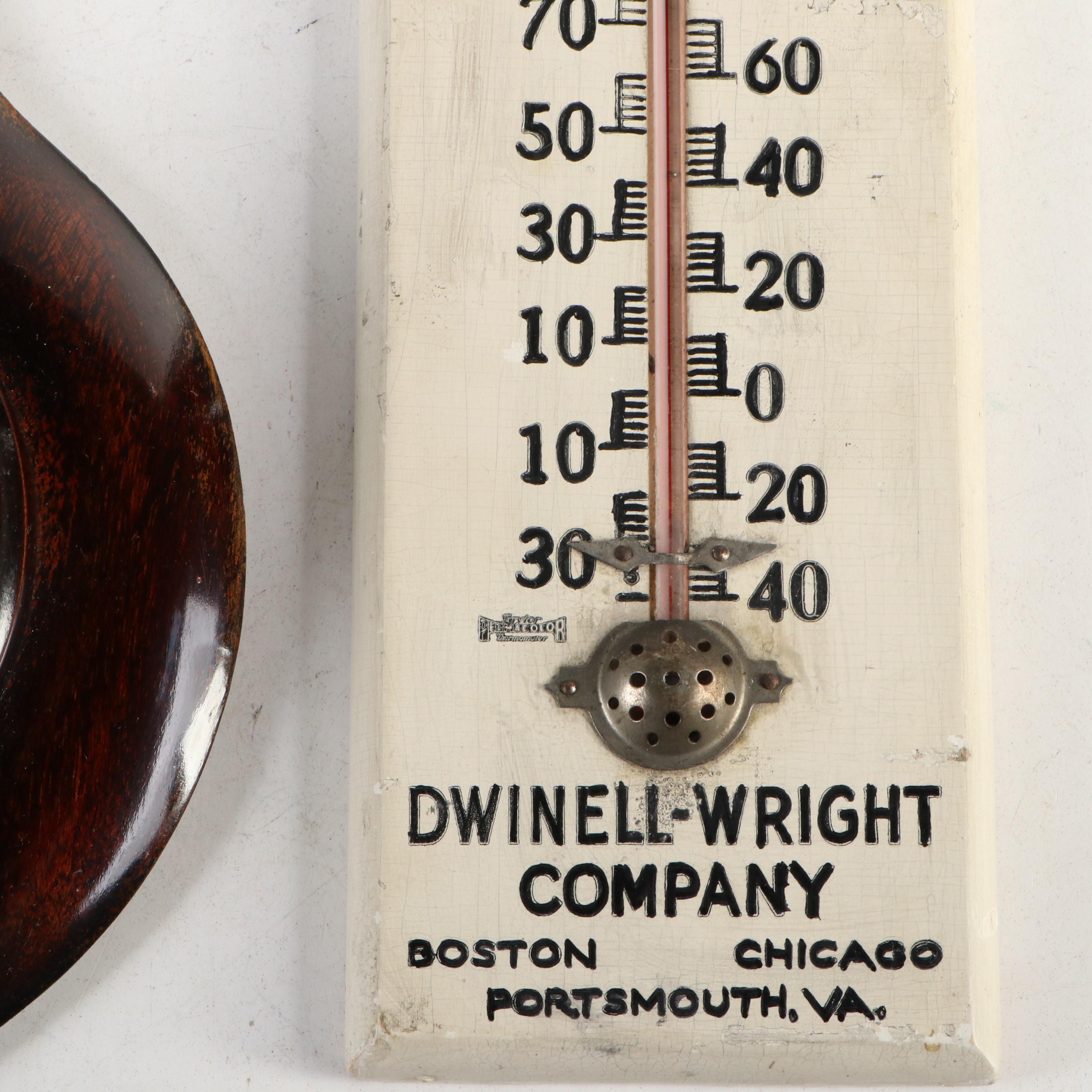 Dwinell-Wright Co Thermometer with Barometer and Other Wall Thermometers