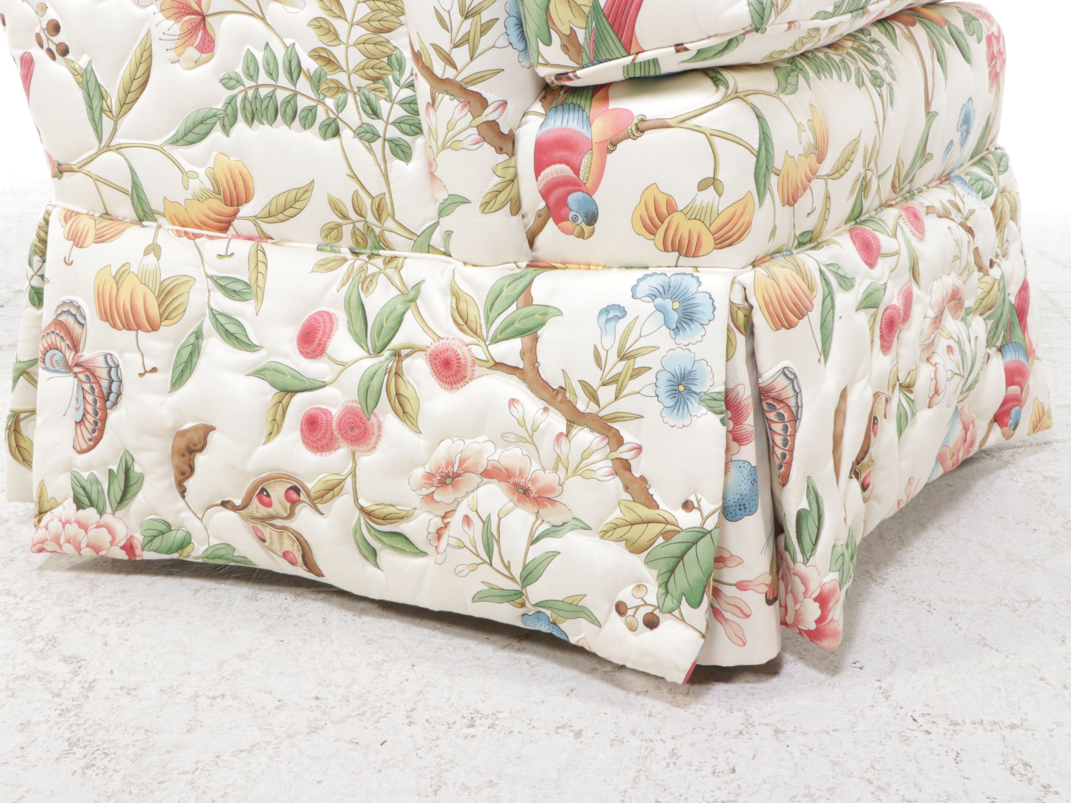 Pair of Quilted Floral Armchairs