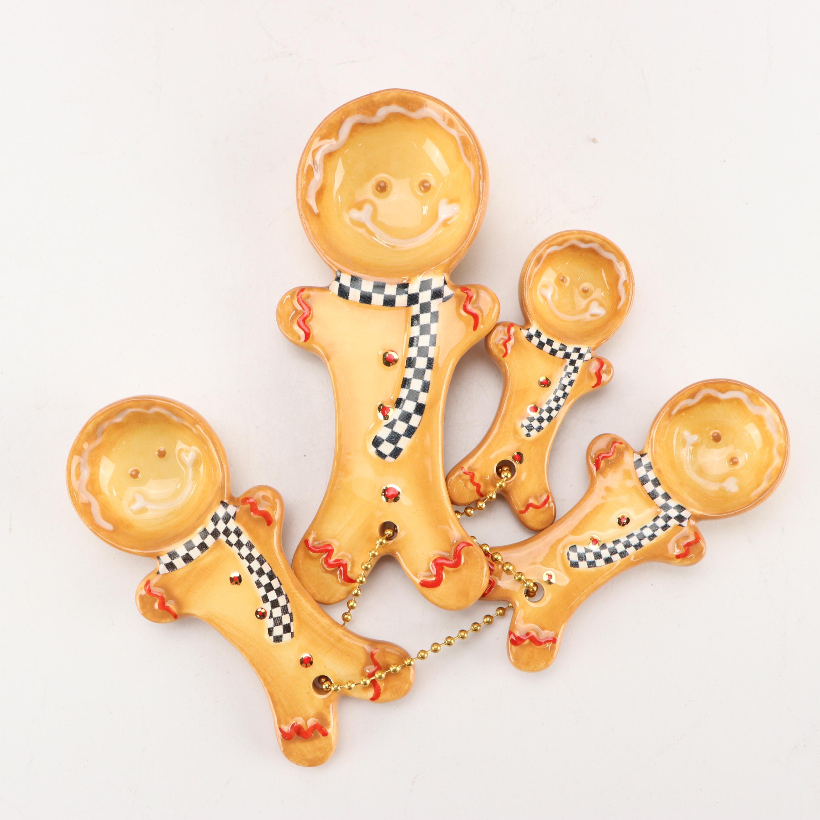 MacKenzie-Childs Bake Shop Gingerbread House Cookie Plate and Teaspoon Set