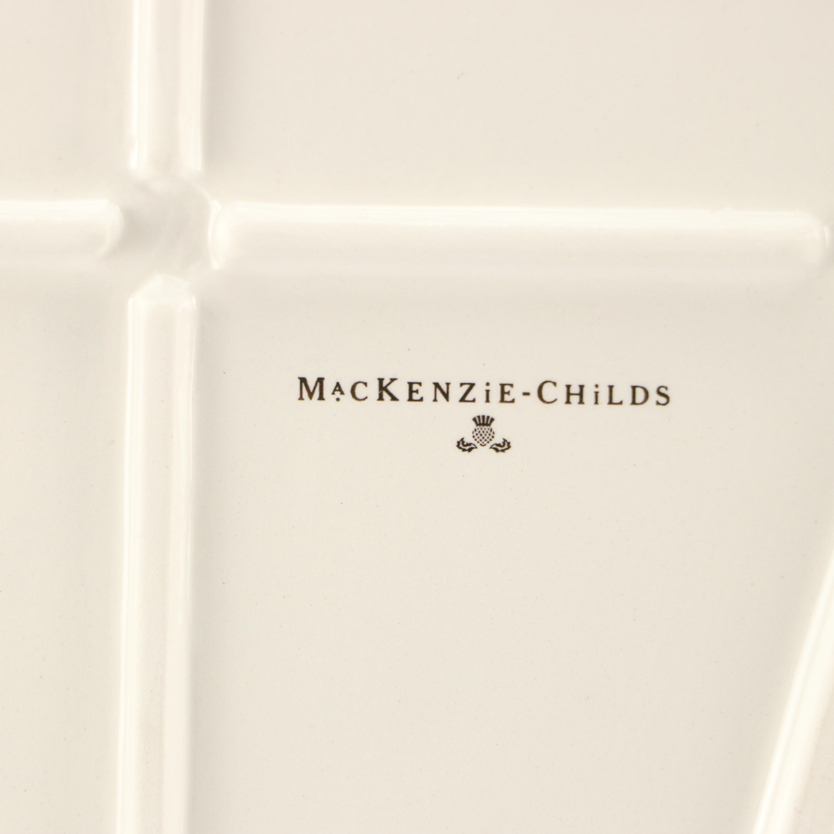 MacKenzie-Childs Bake Shop Gingerbread House Cookie Plate and Teaspoon Set