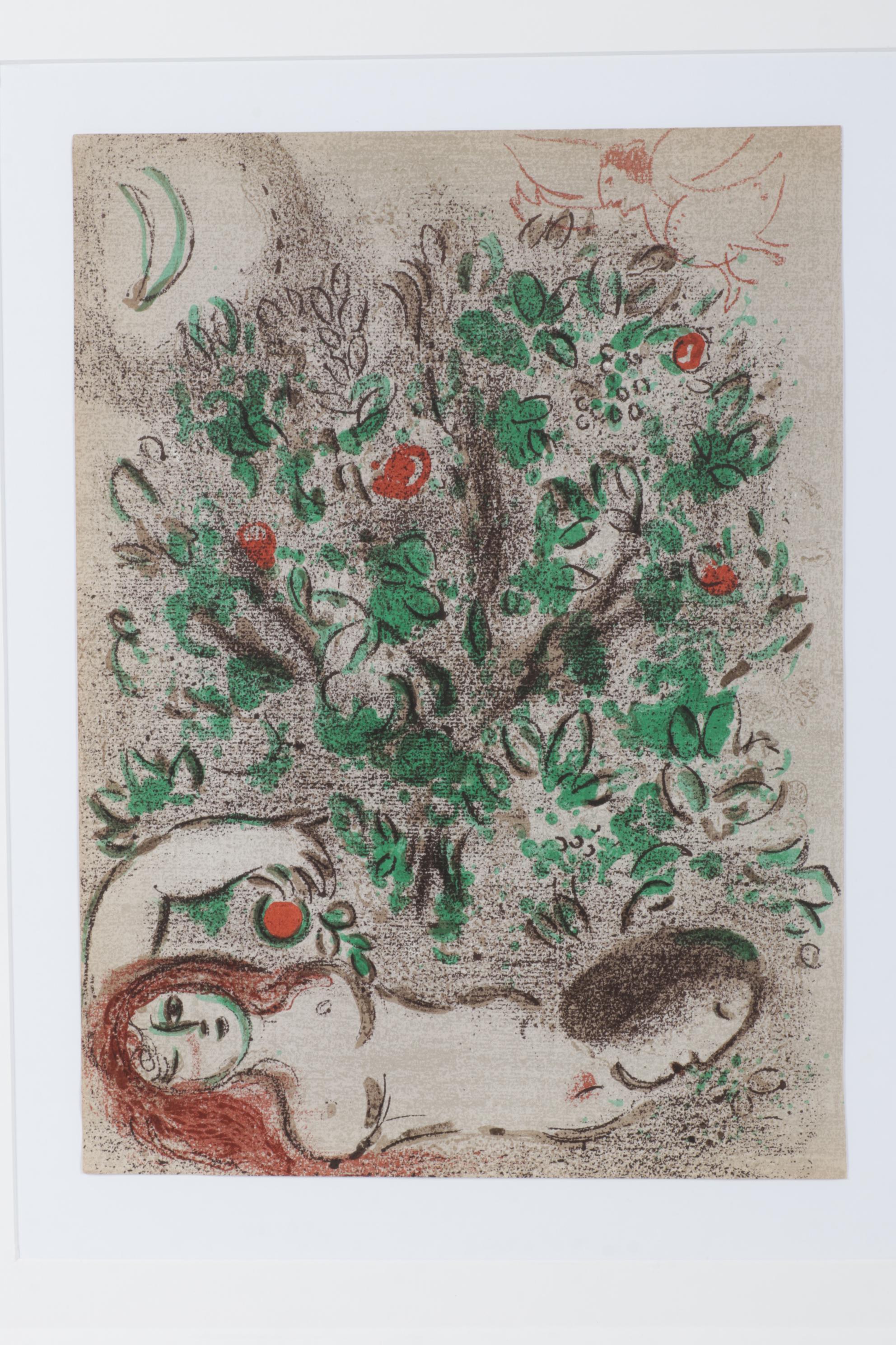 Marc Chagall Color Lithograph "The Garden of Eden"