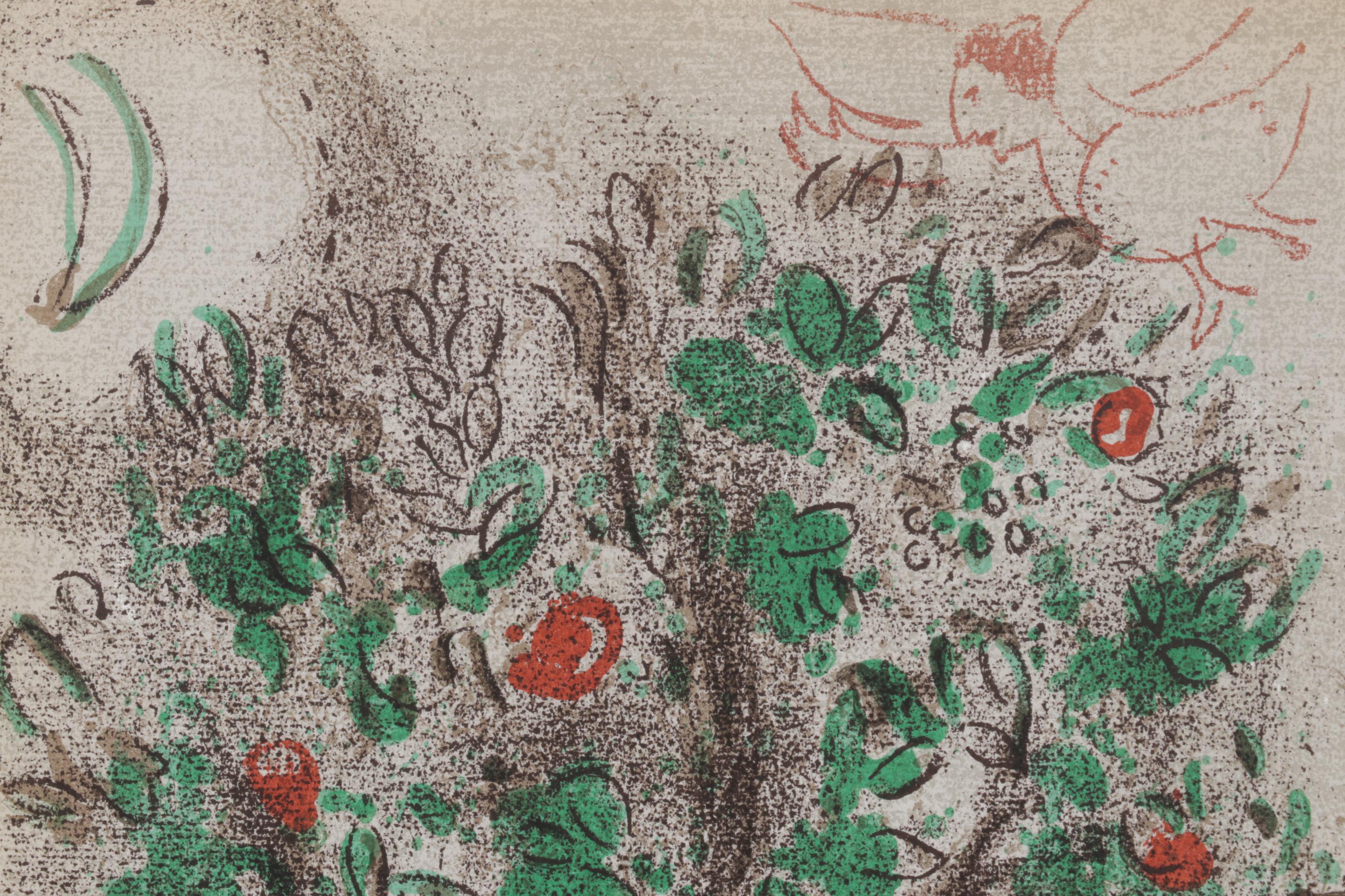 Marc Chagall Color Lithograph "The Garden of Eden"