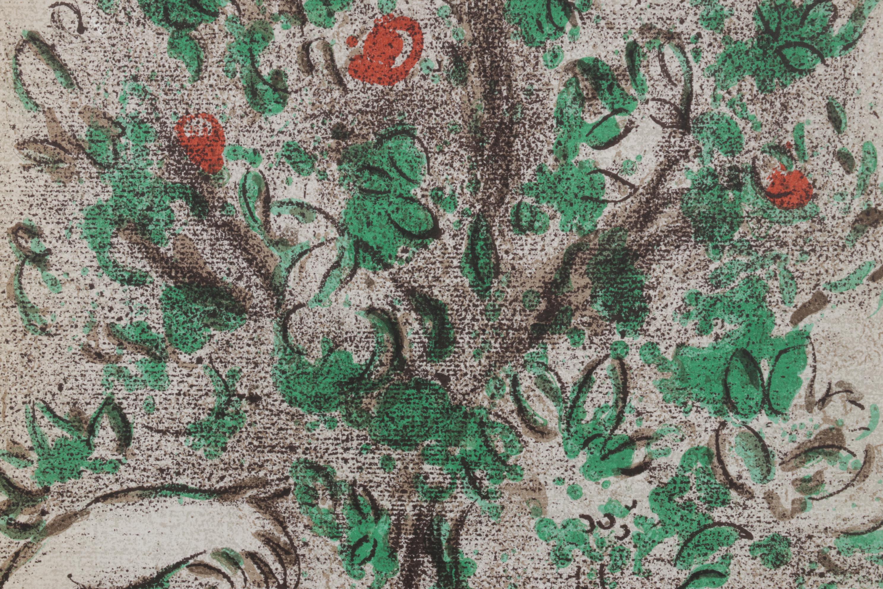 Marc Chagall Color Lithograph "The Garden of Eden"