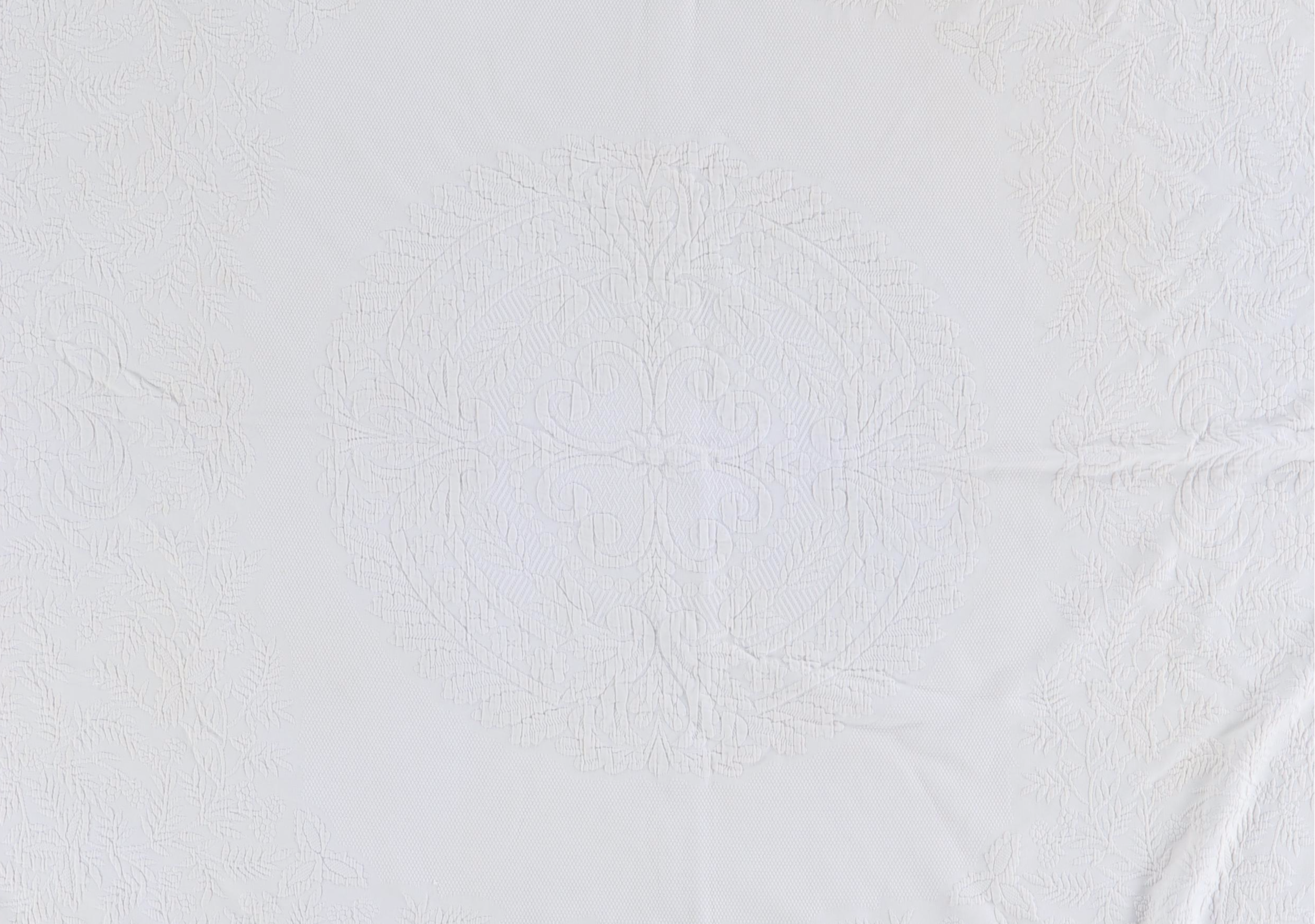 Handmade Blue and White Geometric Pieced Quilt with Cotton Blanket