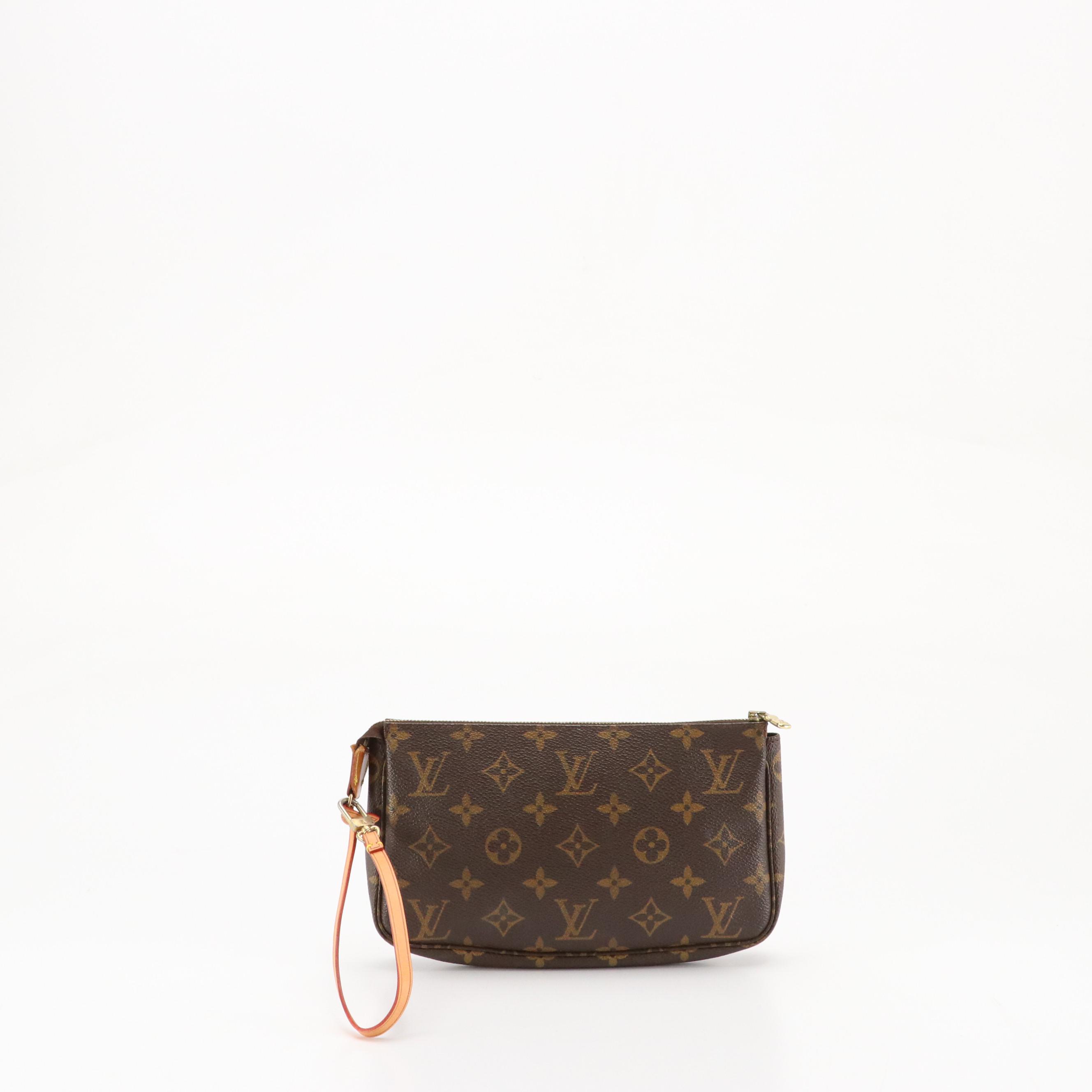 Louis Vuitton Zip Pochette Bag in Monogram Coated Canvas and Leather