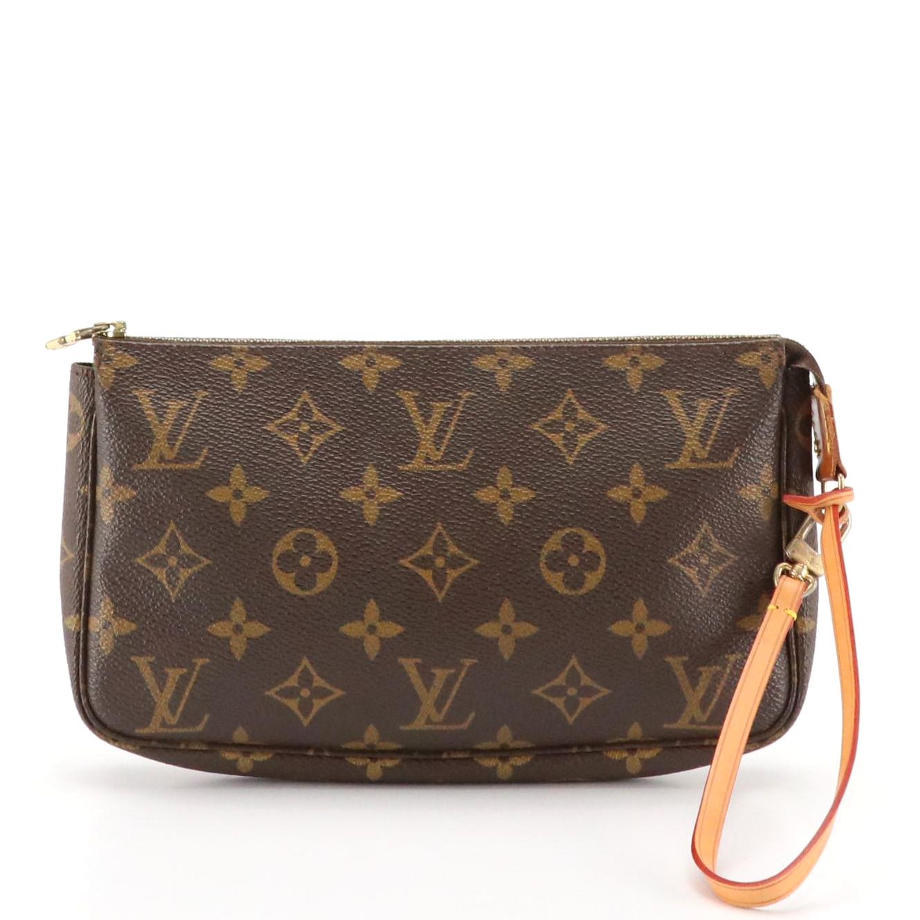 Louis Vuitton Zip Pochette Bag in Monogram Coated Canvas and Leather