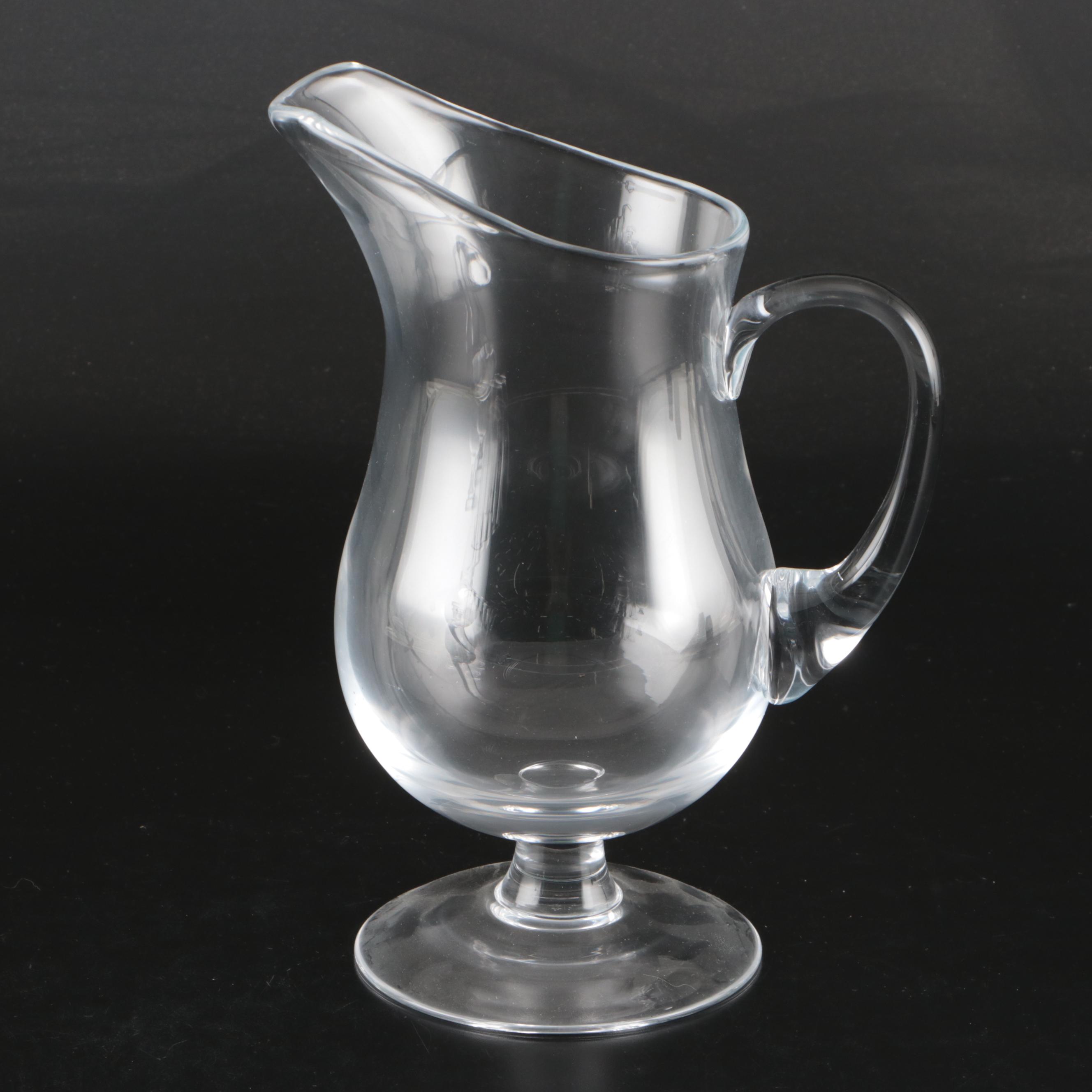 Crystal Handkerchief Vase, Pedestal Pitcher and Rossini Style Glass Decanter