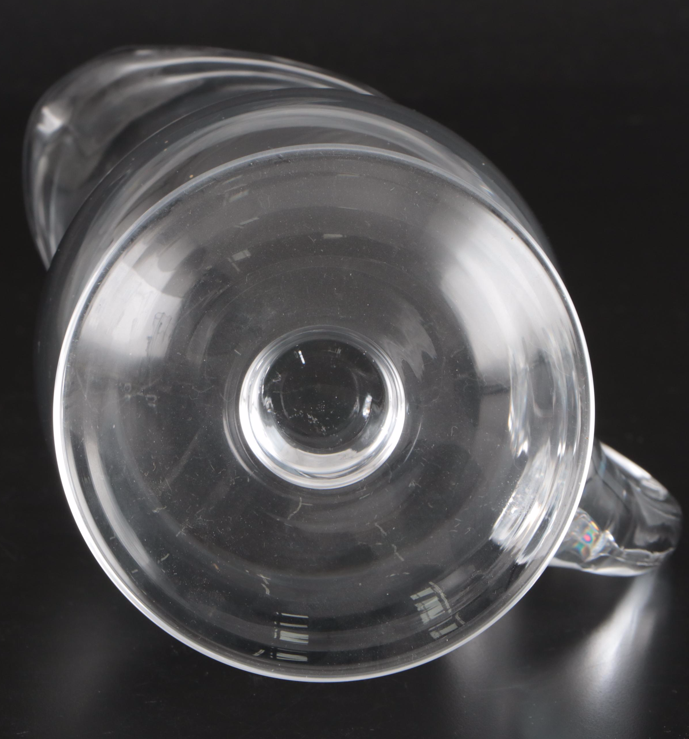 Crystal Handkerchief Vase, Pedestal Pitcher and Rossini Style Glass Decanter