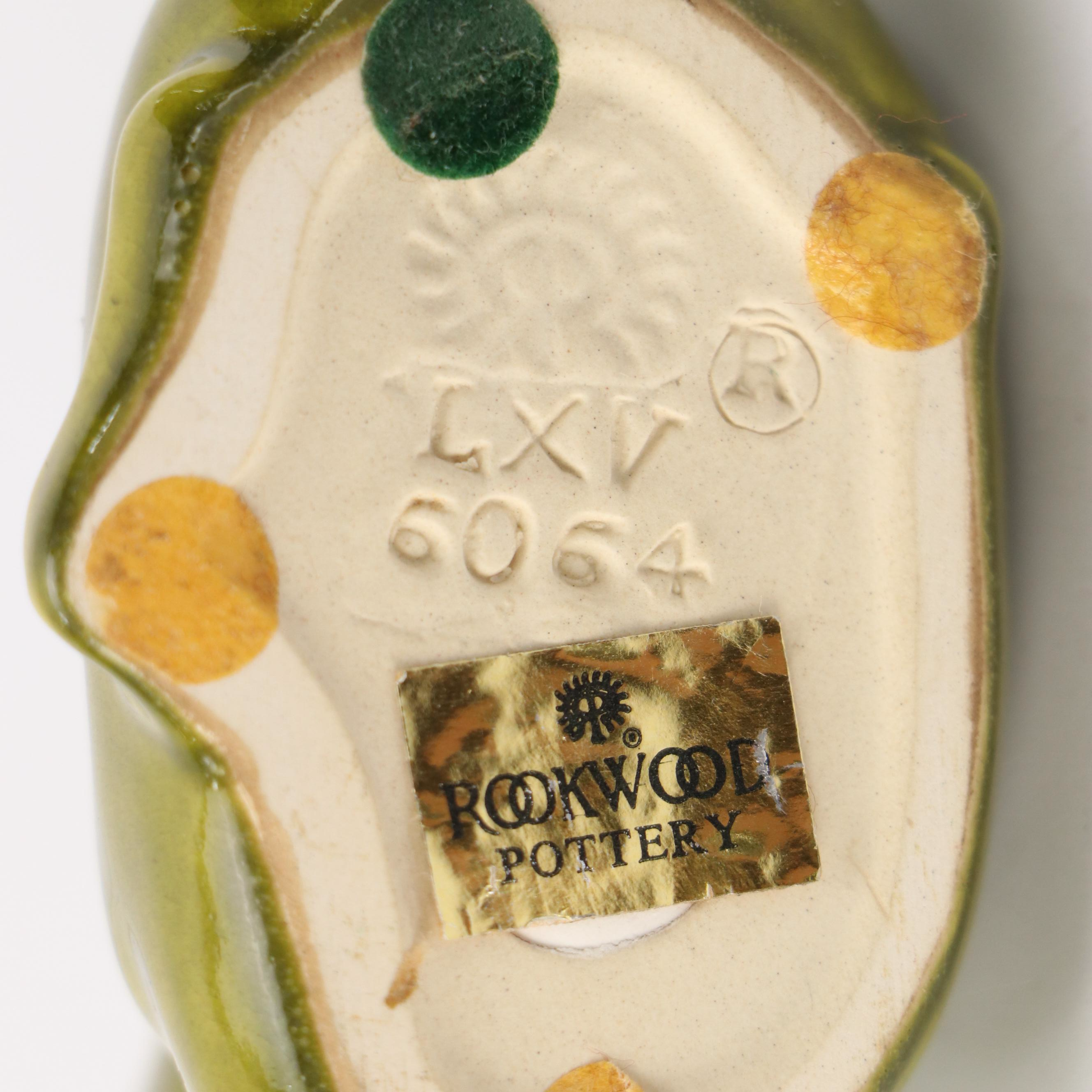 Rookwood Pottery Green Ceramic Duck Figurine, 1964