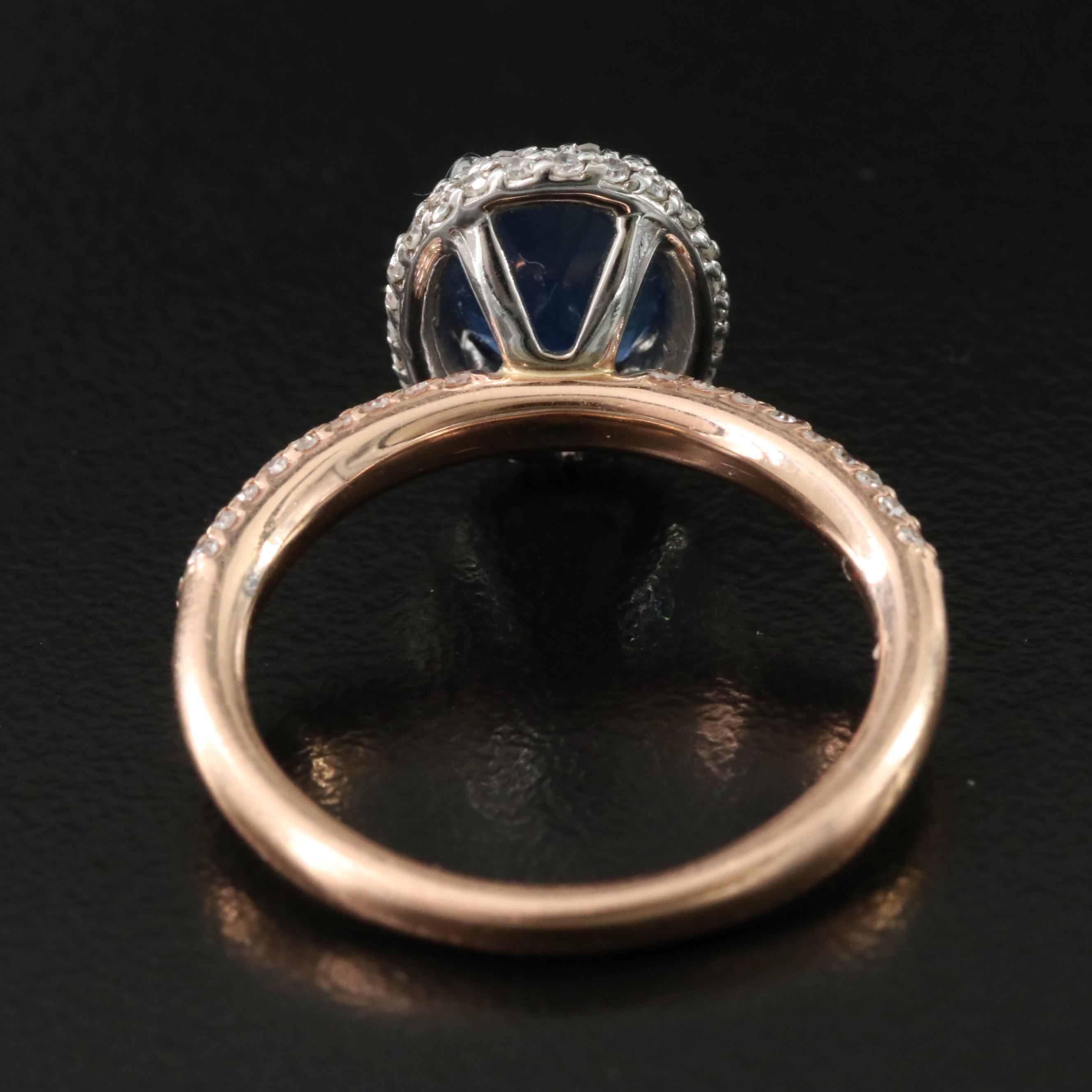 EFFY 14K 1.76 CT Sapphire and Diamond Ring with Rose Gold Shank