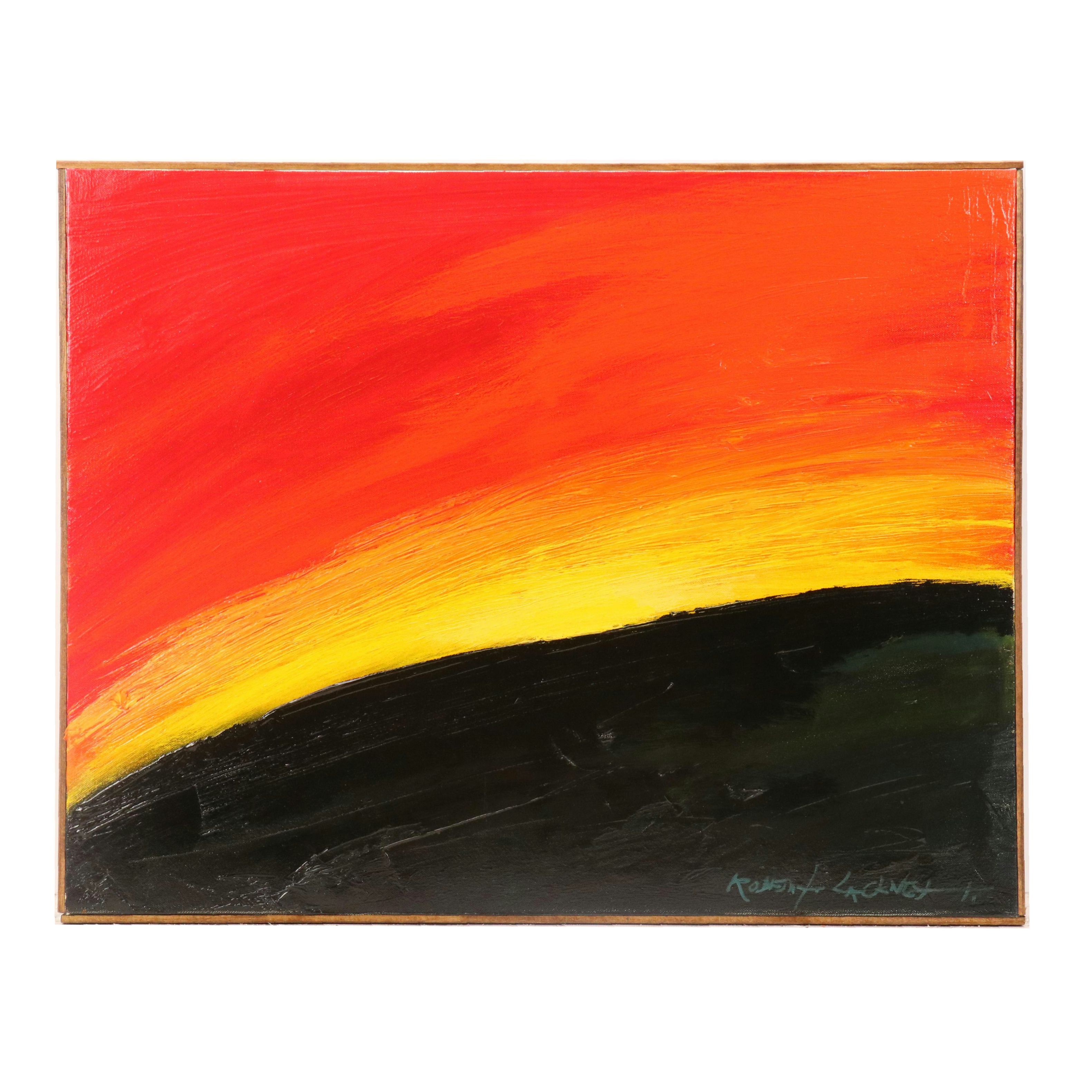 Robert Lackney Landscape Oil Painting "Morning Prayers," 21st Century