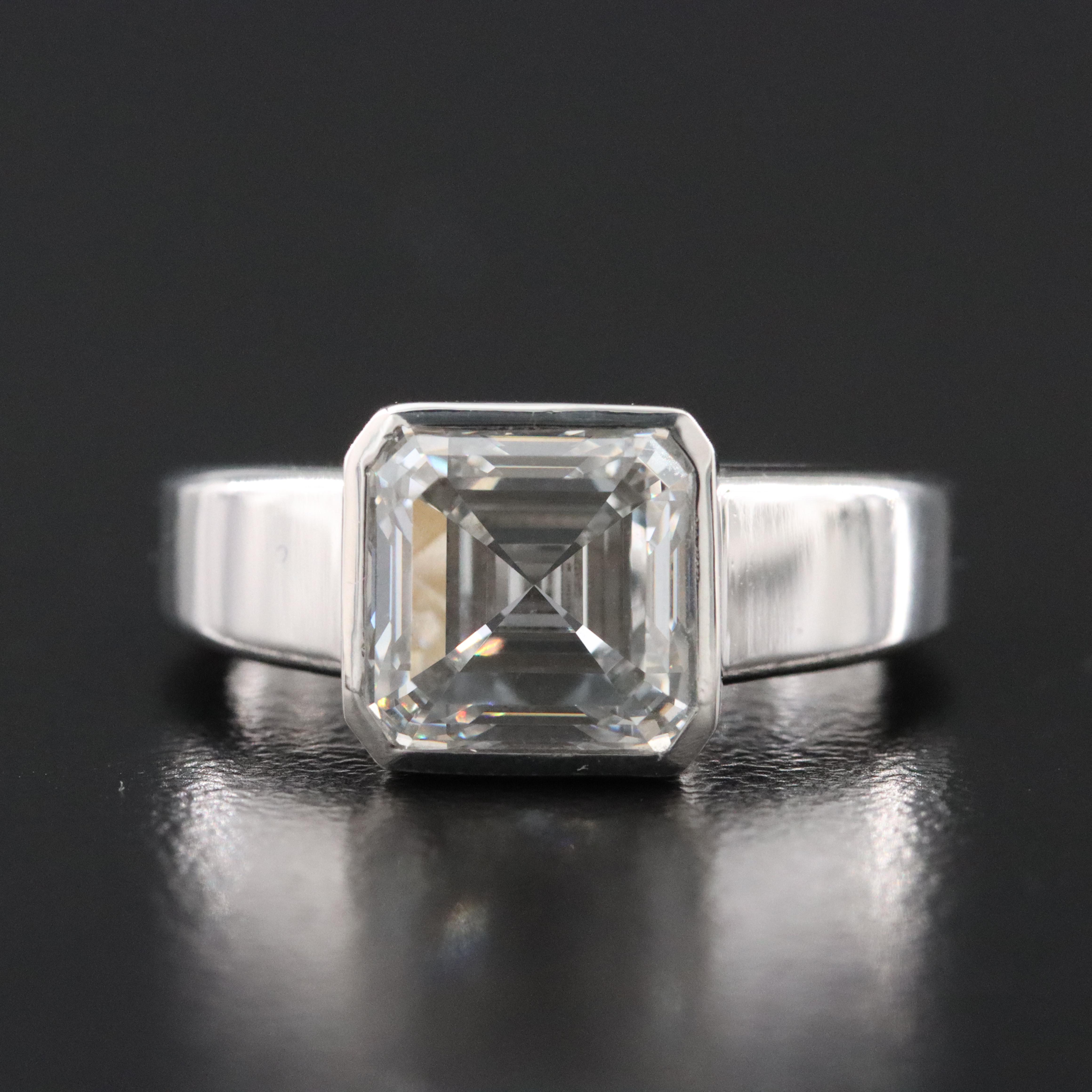 Platinum 4.09 CT Lab Grown Diamond Solitaire Ring with IGI Report