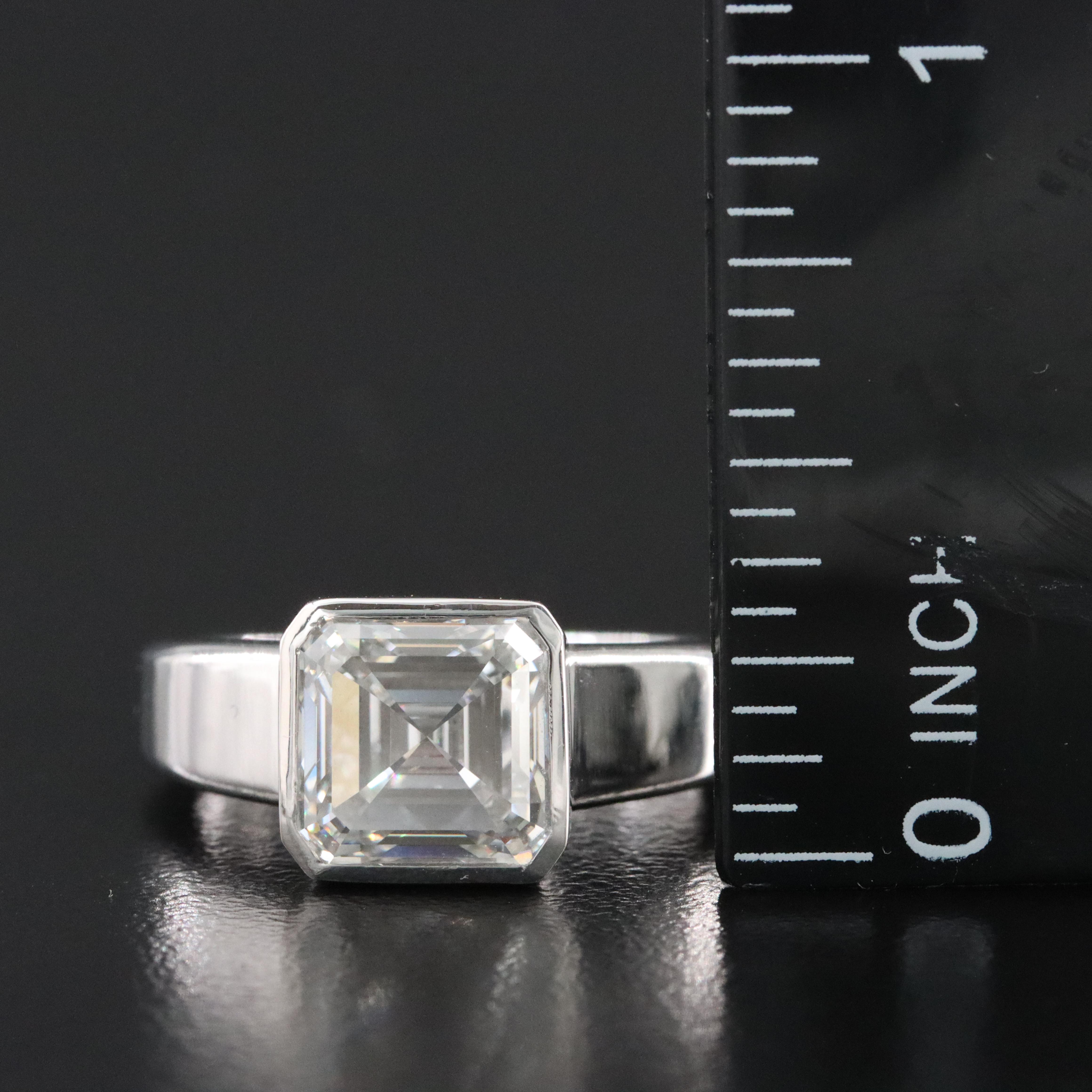 Platinum 4.09 CT Lab Grown Diamond Solitaire Ring with IGI Report