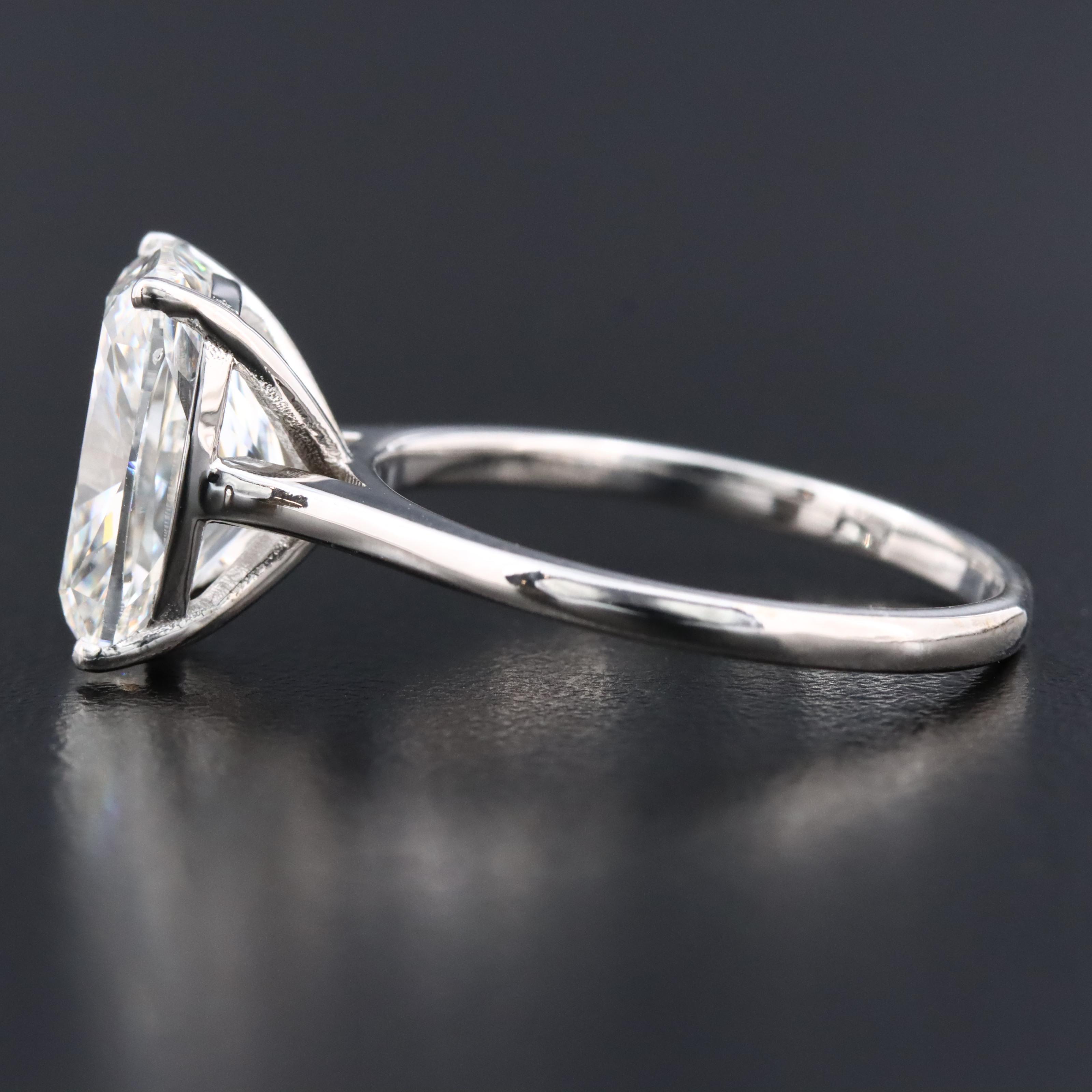 18K 5.03 CT Lab Grown Diamond Solitaire Ring with IGI Report