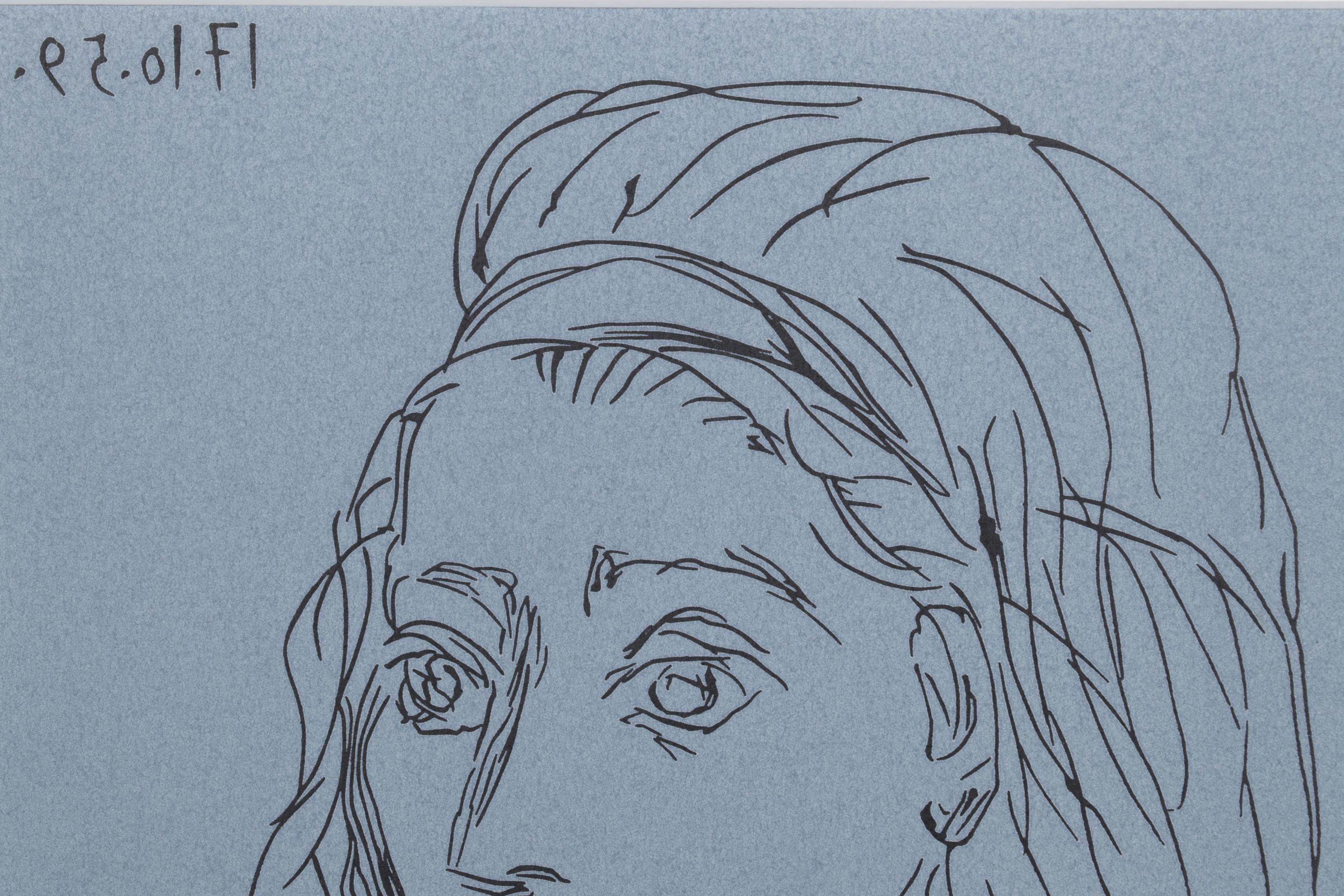 Pablo Picasso Linoleum Cut "Jacqueline," 1962