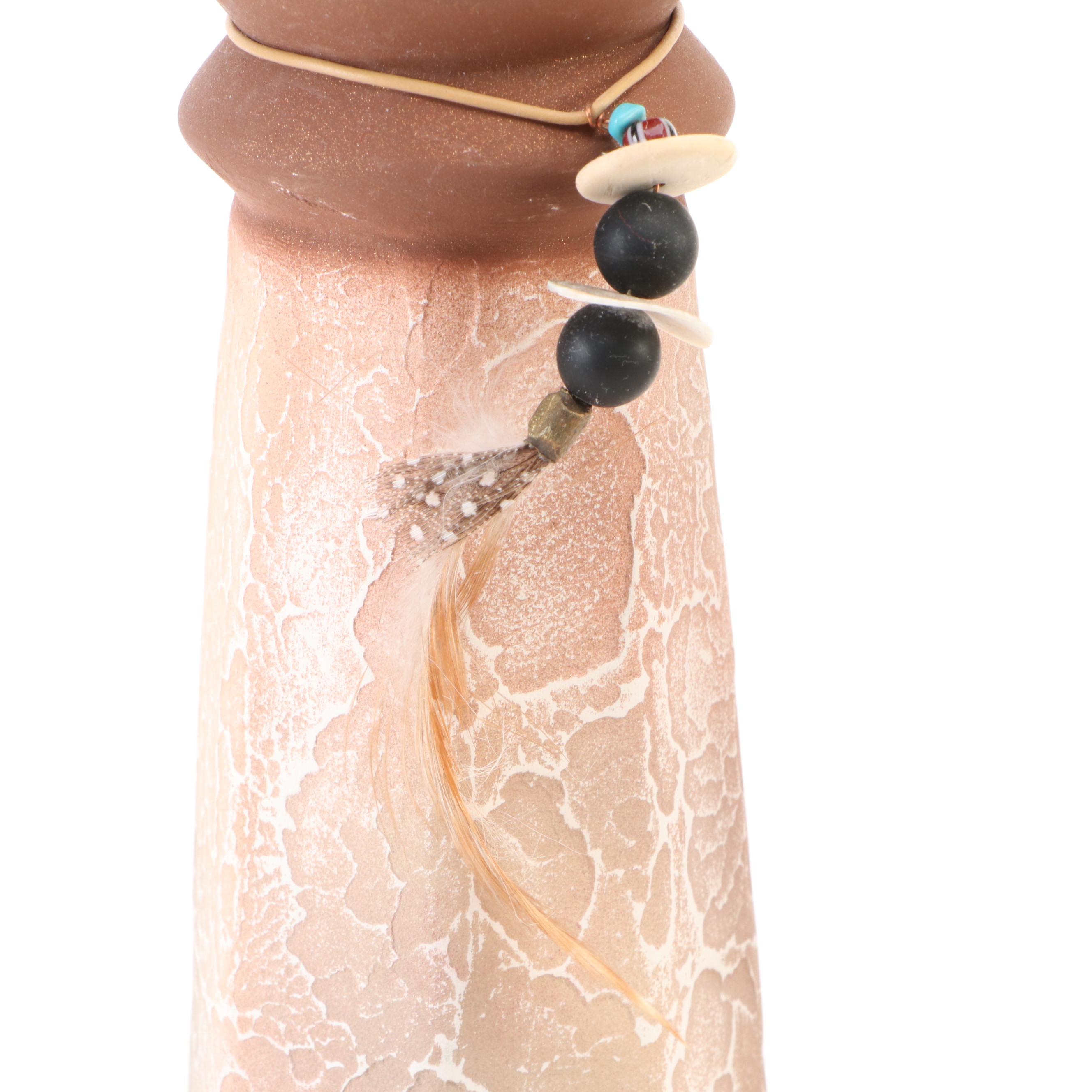 Prairie Fire Pottery Gray Wolf Paw Print Trivet with Bud Vases and Votive Holder