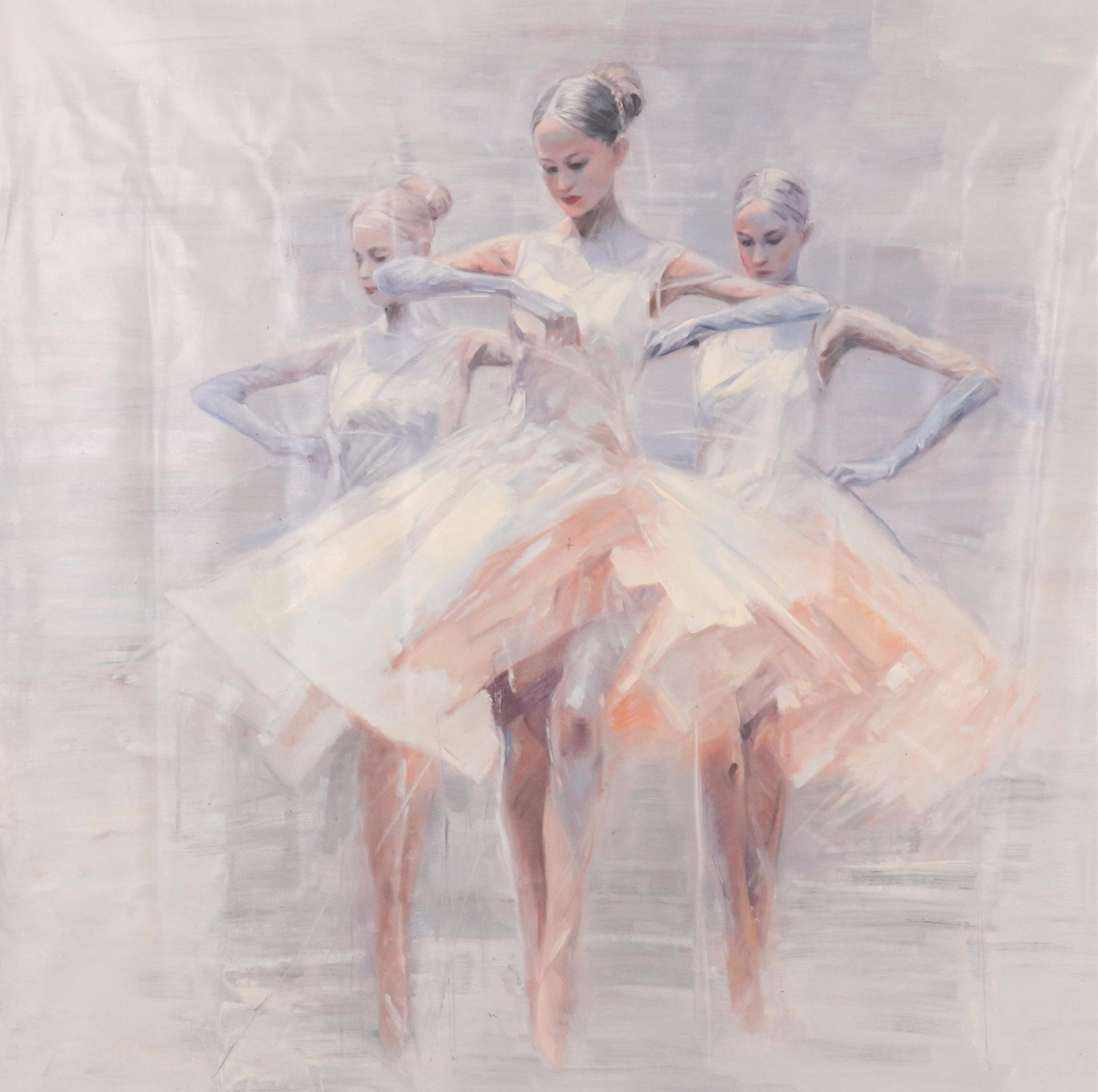 N. Ming Figural Oil Painting of Ballet Dancers, 21st Century