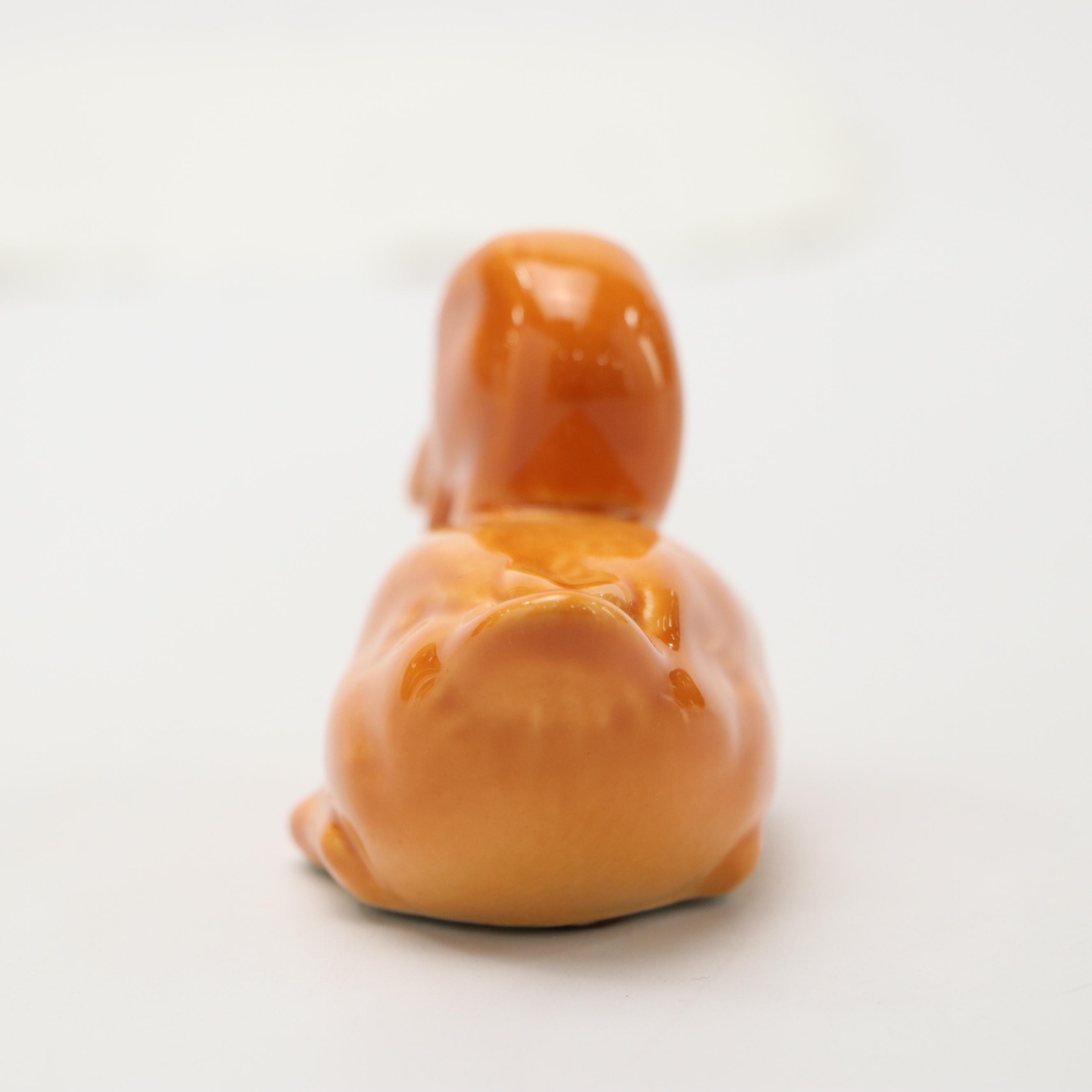 Rookwood Pottery Orange Ceramic Duck Figurine, 1964