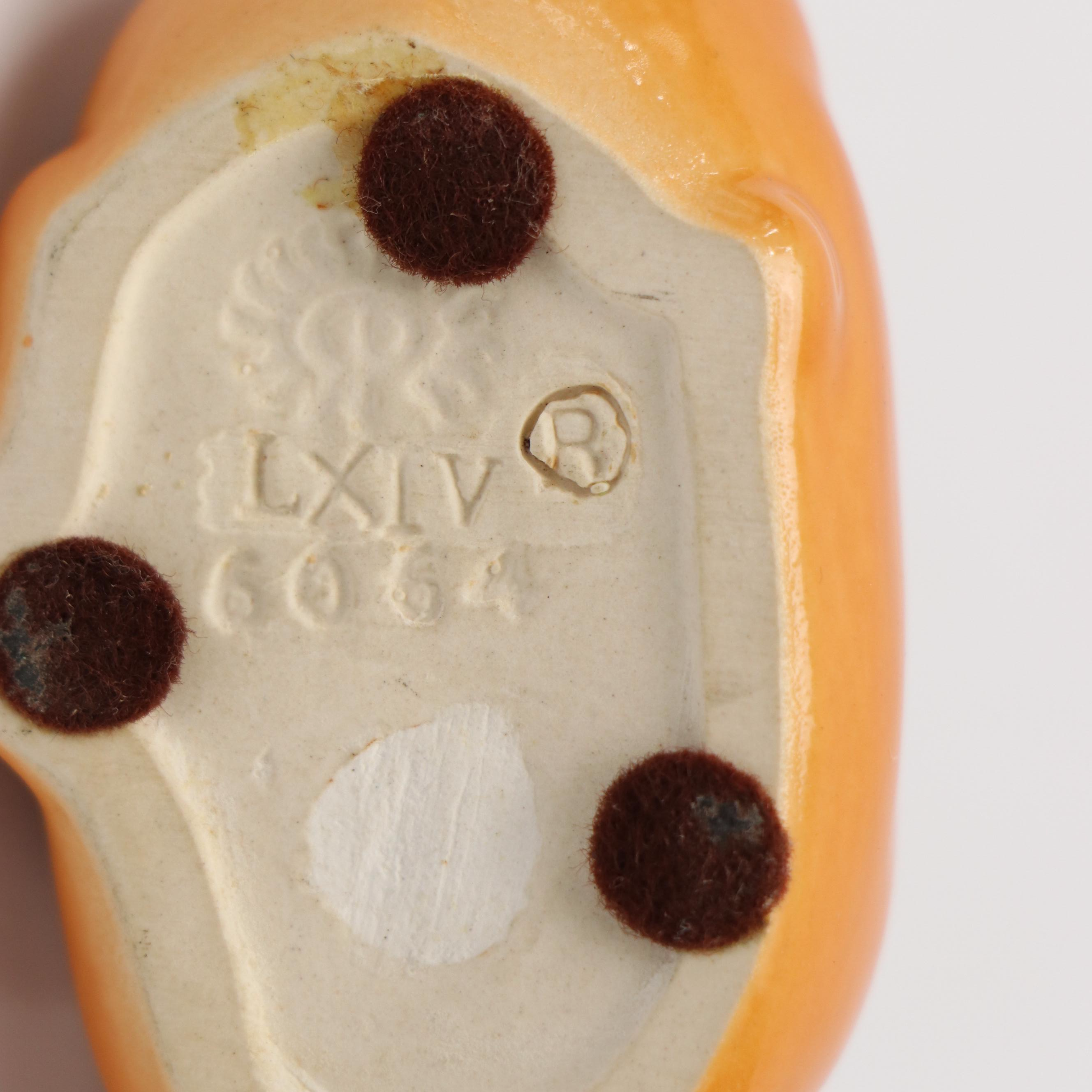 Rookwood Pottery Orange Ceramic Duck Figurine, 1964