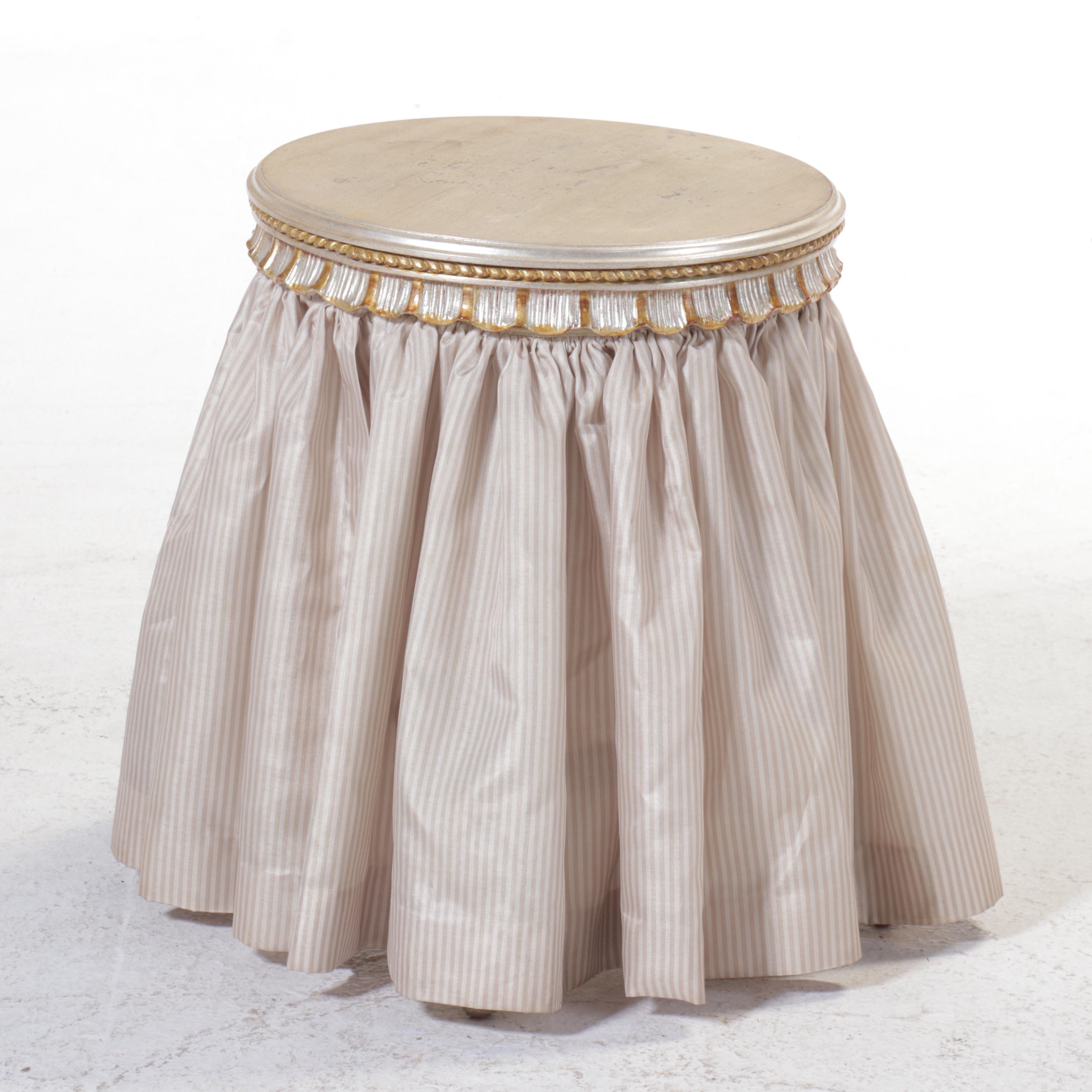 French Provincial Style Giltwood and Fabric Vanity Table and Seat