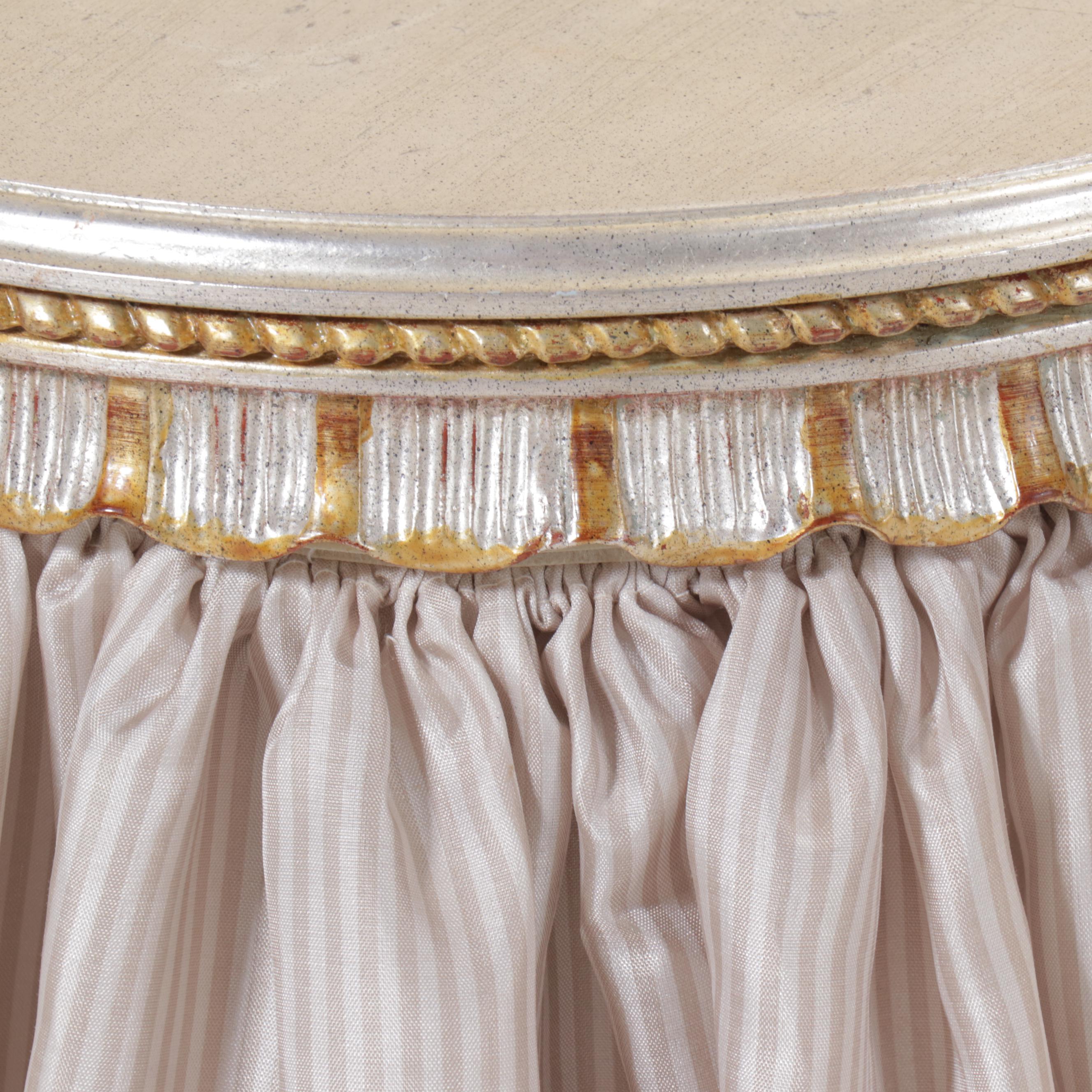 French Provincial Style Giltwood and Fabric Vanity Table and Seat