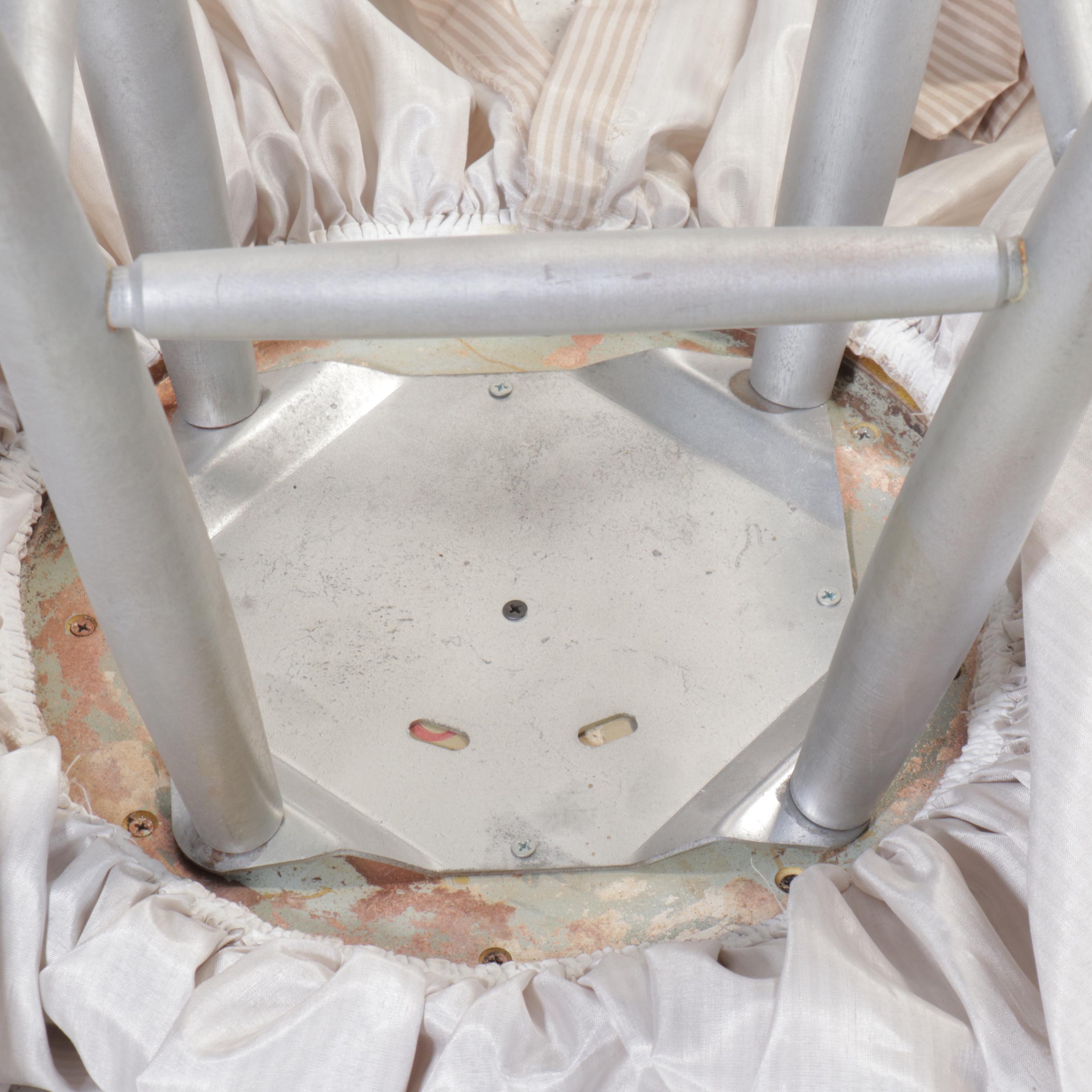 French Provincial Style Giltwood and Fabric Vanity Table and Seat