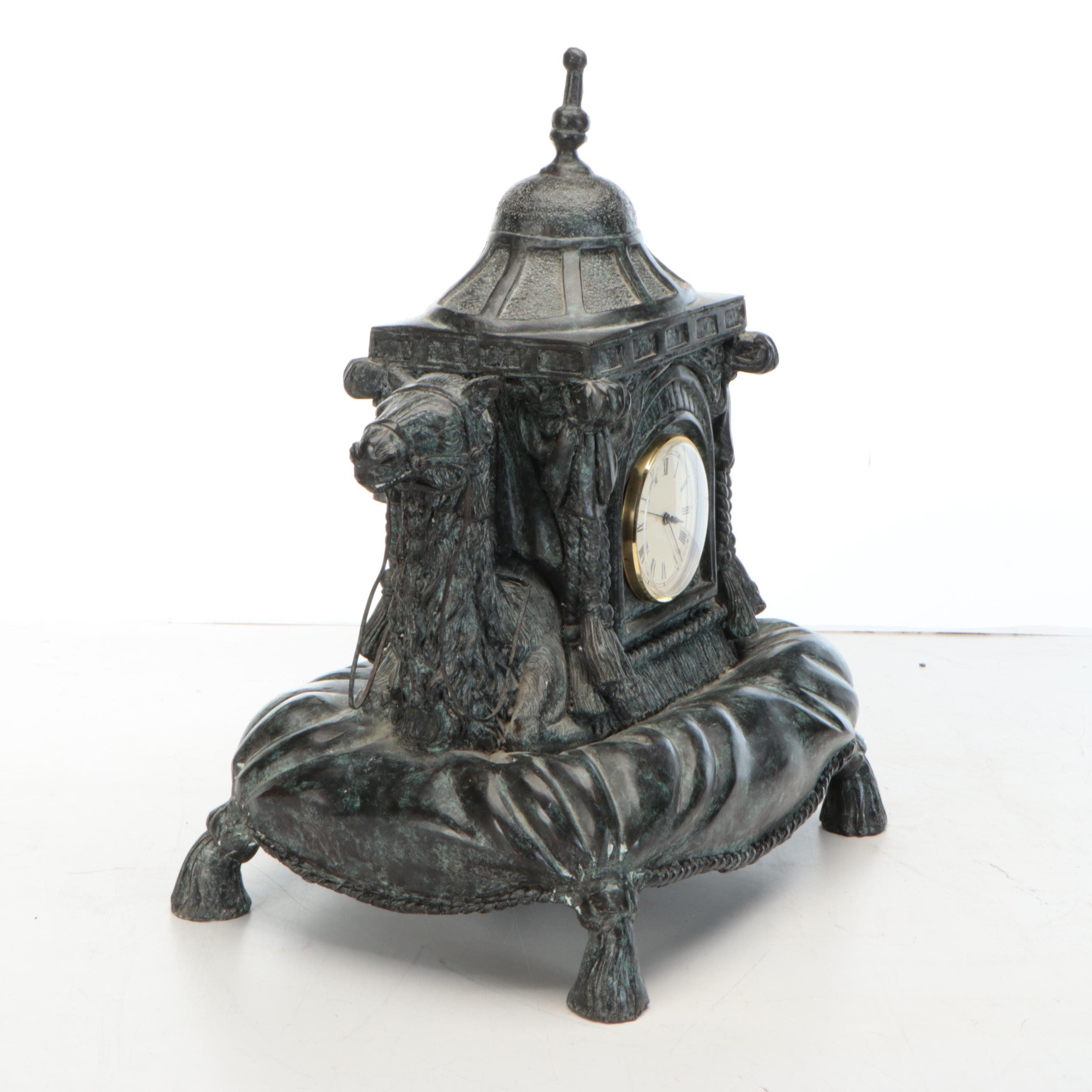 Maitland-Smith Bronze Camel Mantel Clock