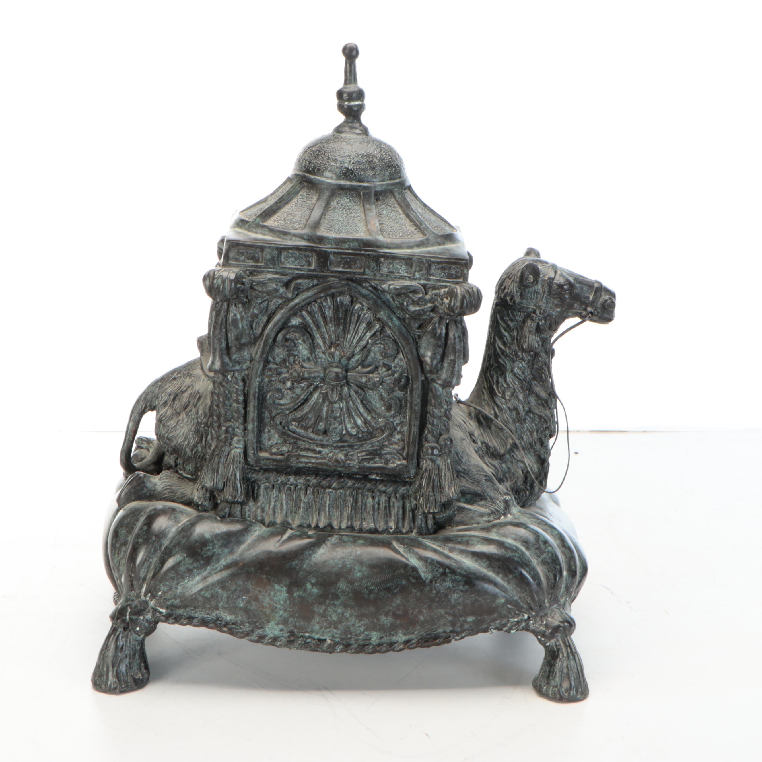 Maitland-Smith Bronze Camel Mantel Clock
