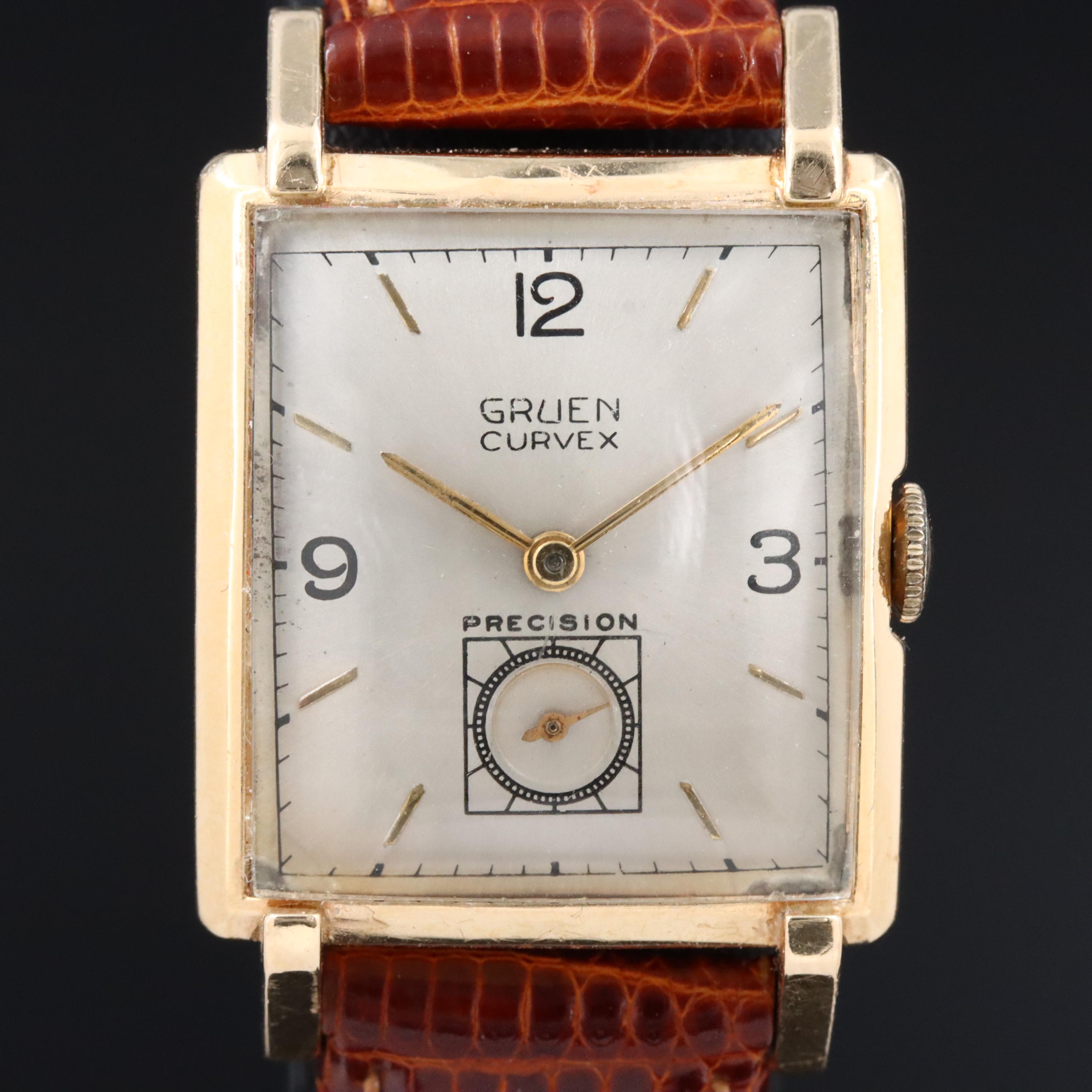 Vintage 14K Gruen Curvex Precision Watch