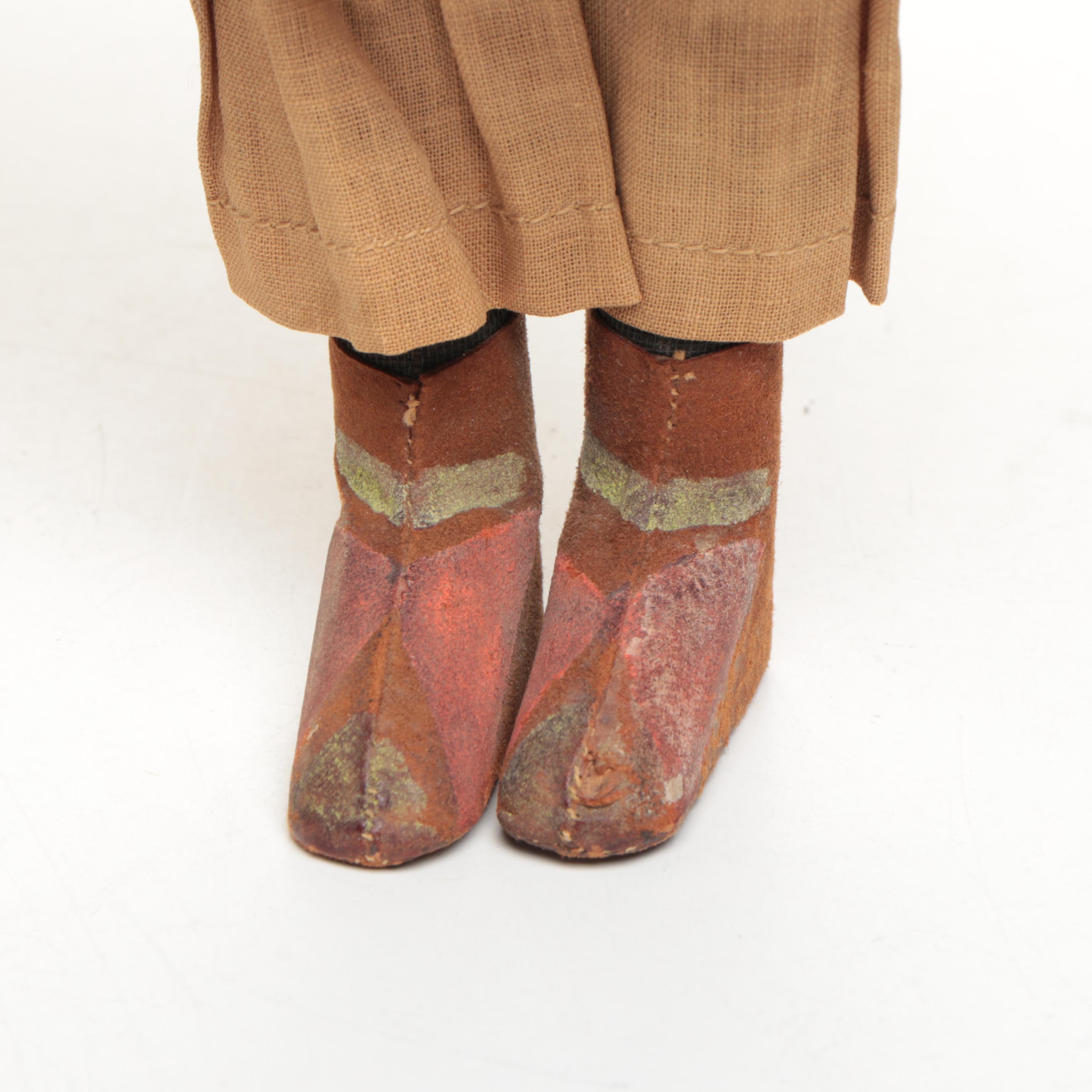 Southwestern Style Wood and Wool Skookum Dolls