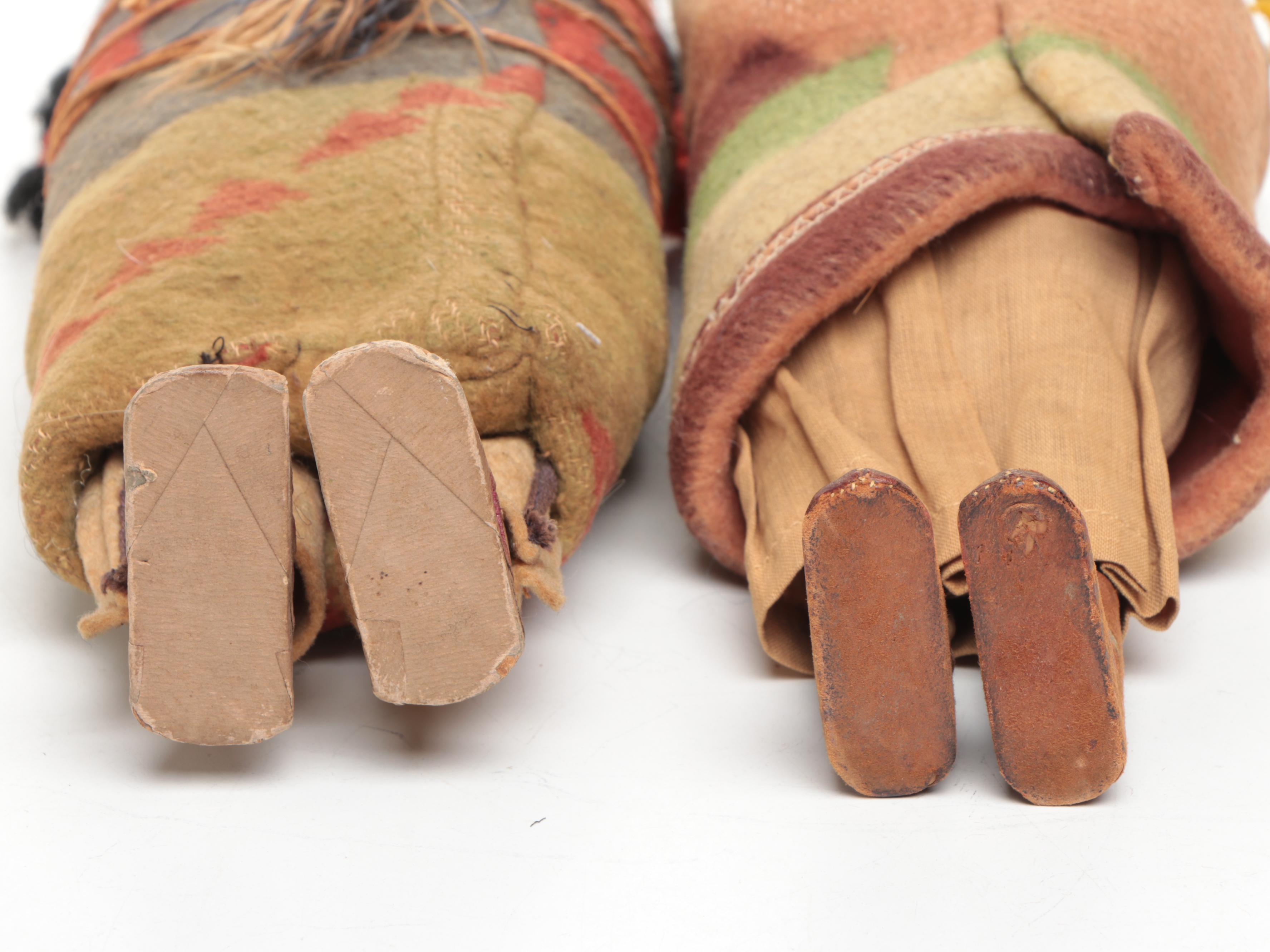 Southwestern Style Wood and Wool Skookum Dolls