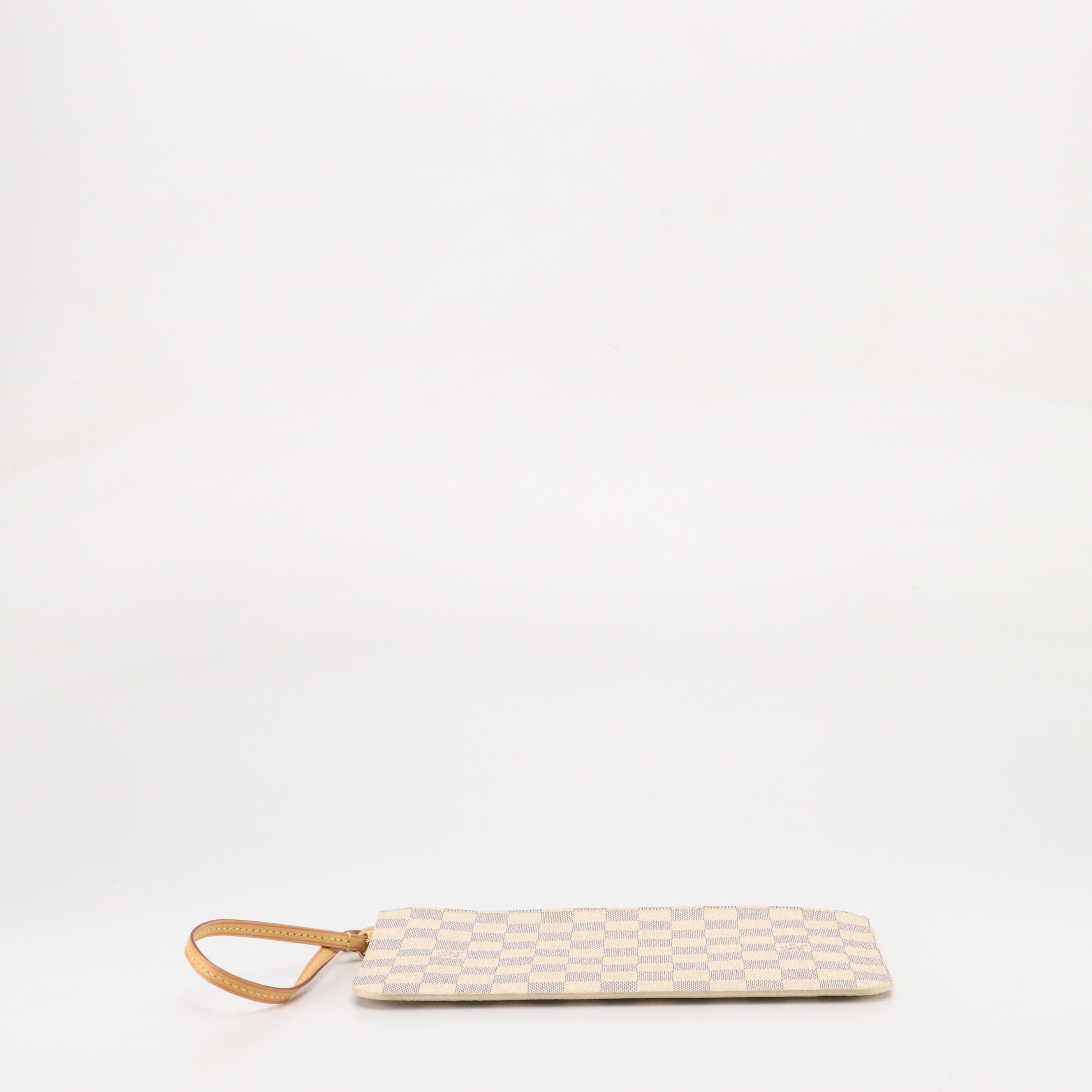 Louis Vuitton Neverfull Pochette in Damier Azur Canvas and Leather