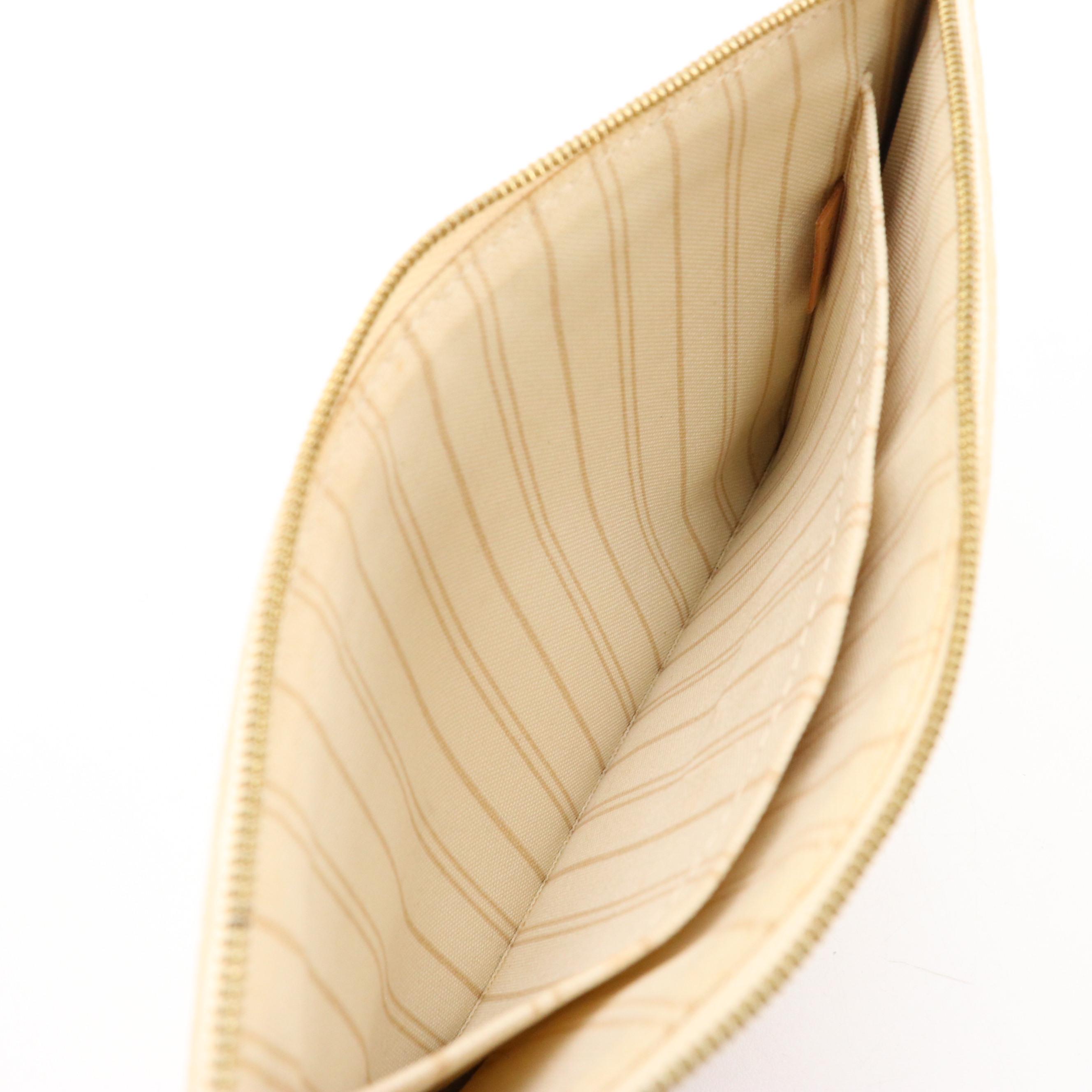 Louis Vuitton Neverfull Pochette in Damier Azur Canvas and Leather