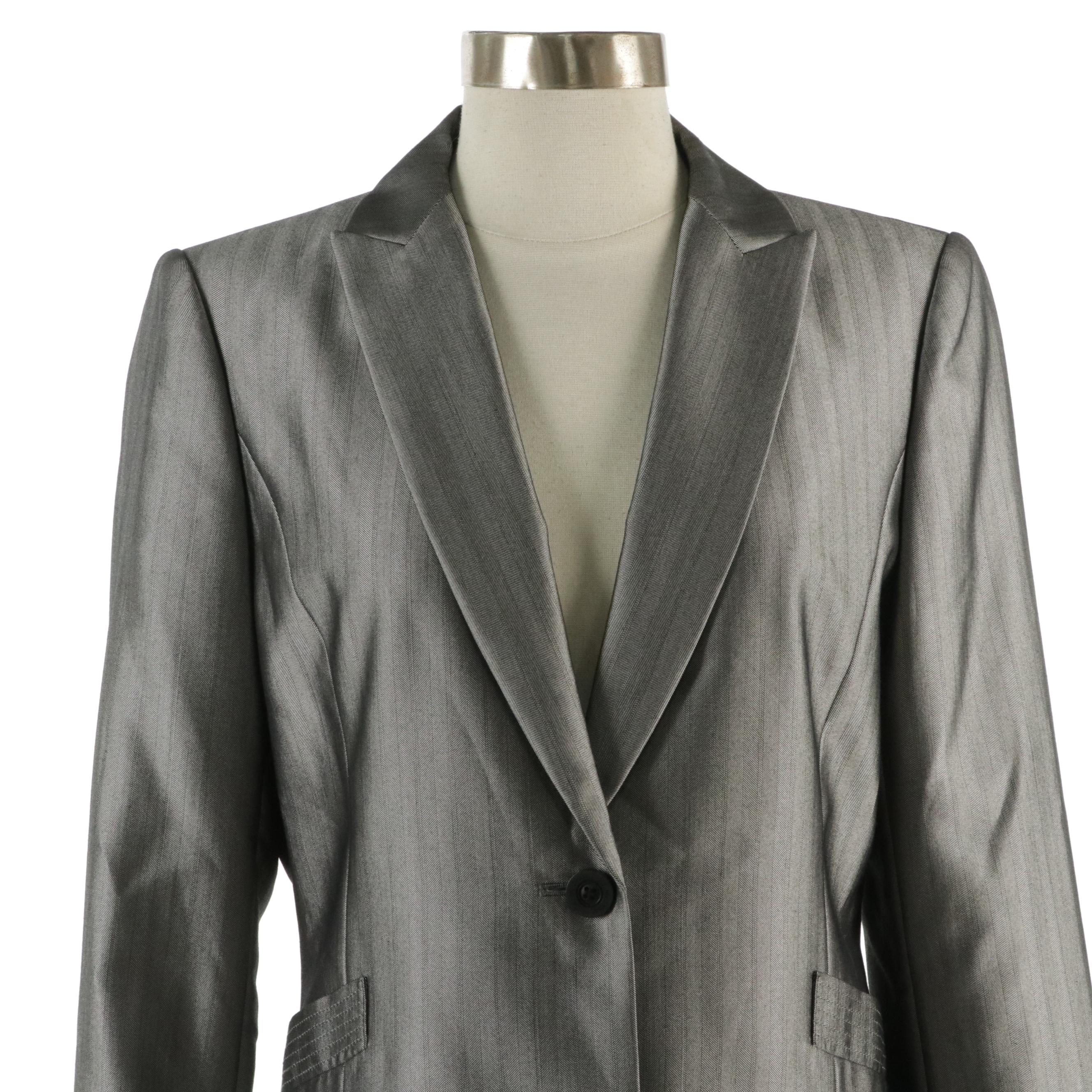 Calvin Klein Shadow Stripe Pantsuit in Polyester Blend