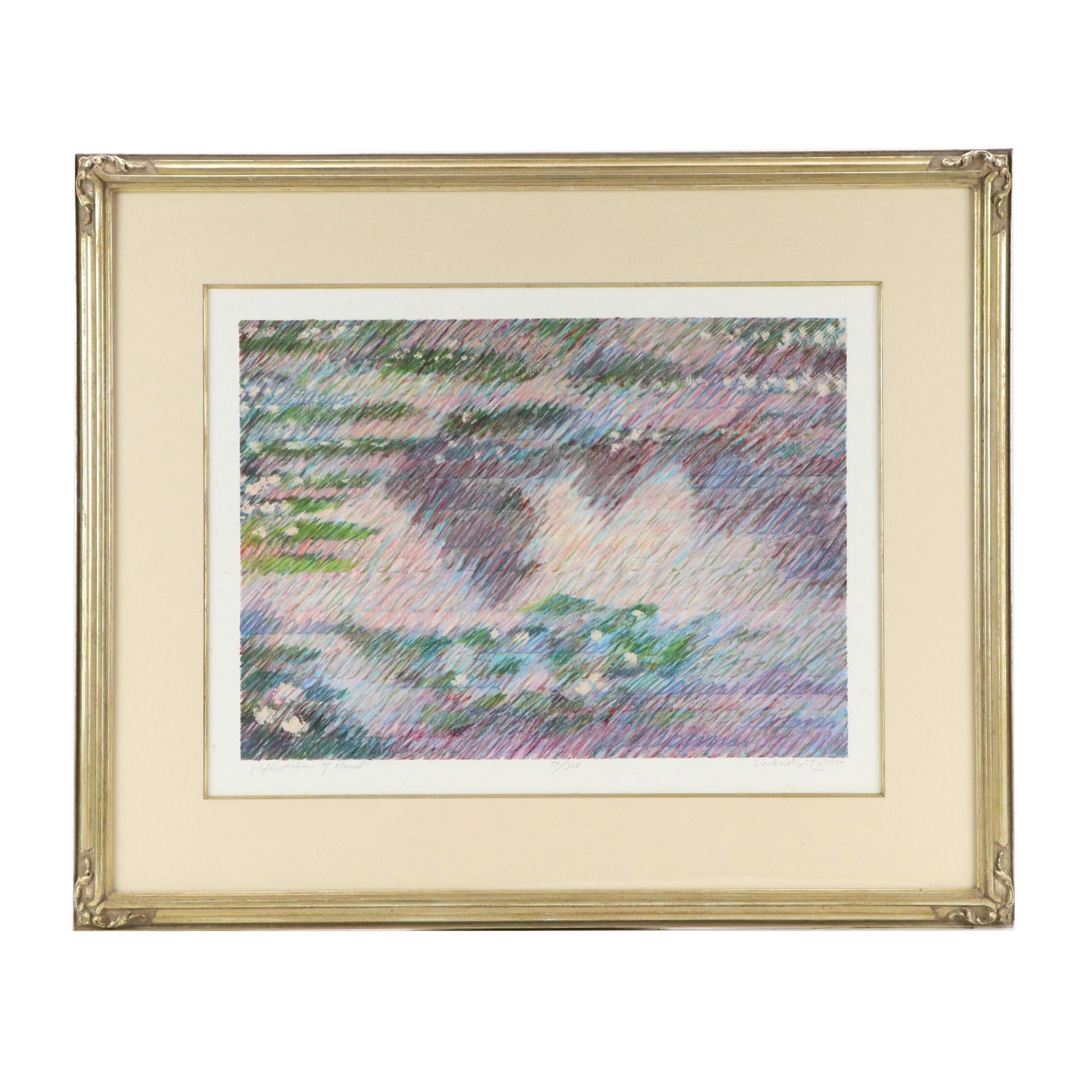 Marcus Uzilevsky Color Lithograph "Reflections of Monet," 1982