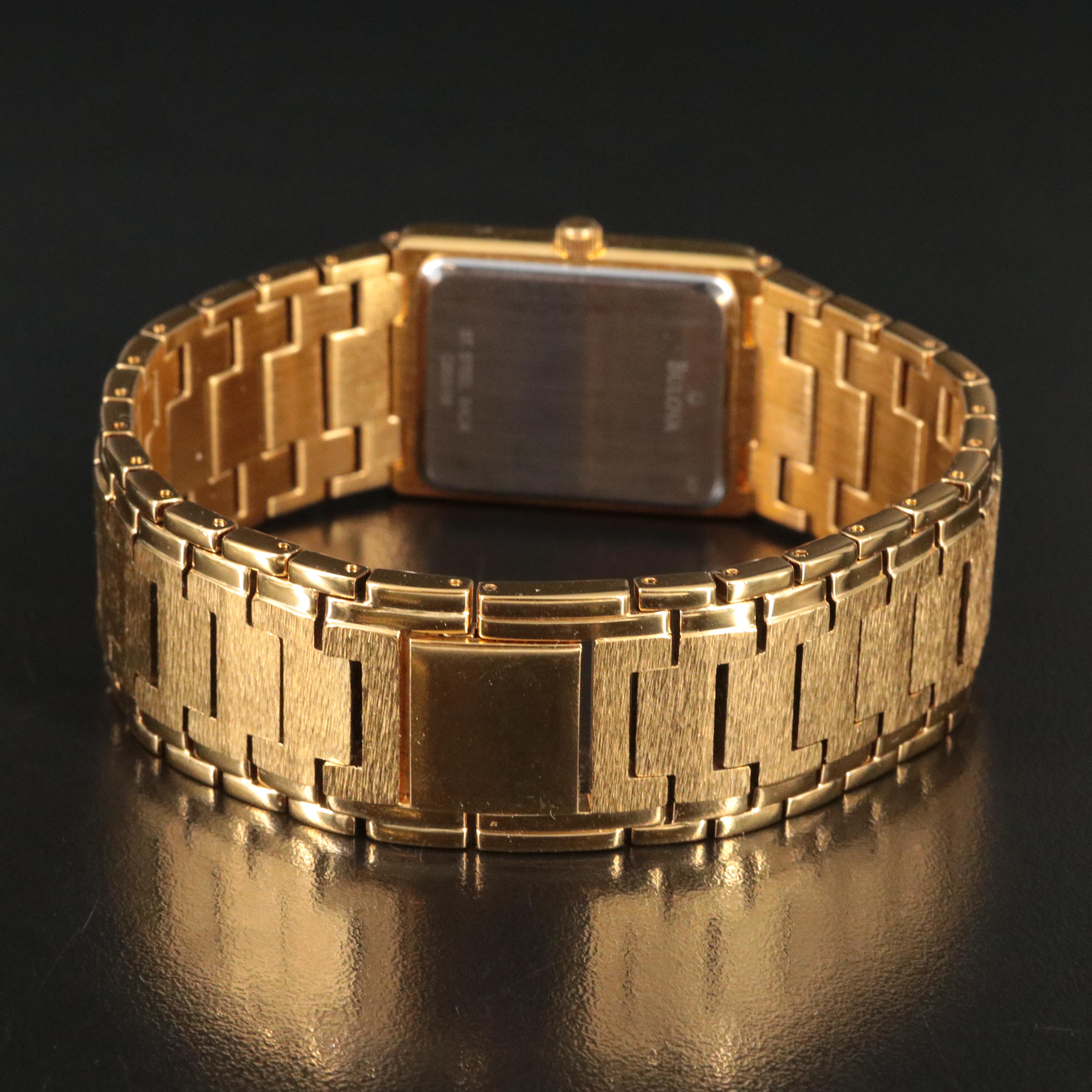 Caravelle by Bulova Diamond Dial Gold-Tone Watch