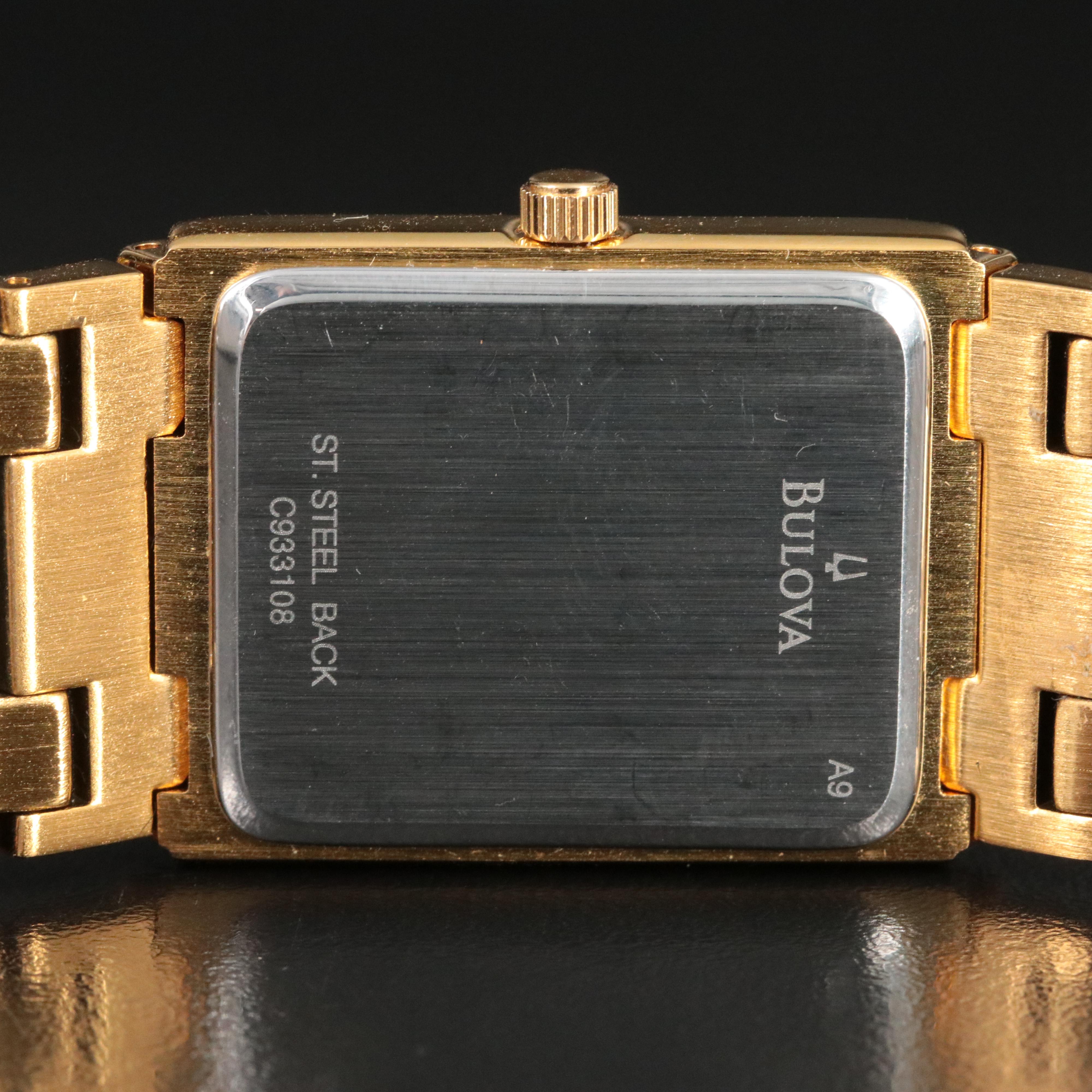 Caravelle by Bulova Diamond Dial Gold-Tone Watch