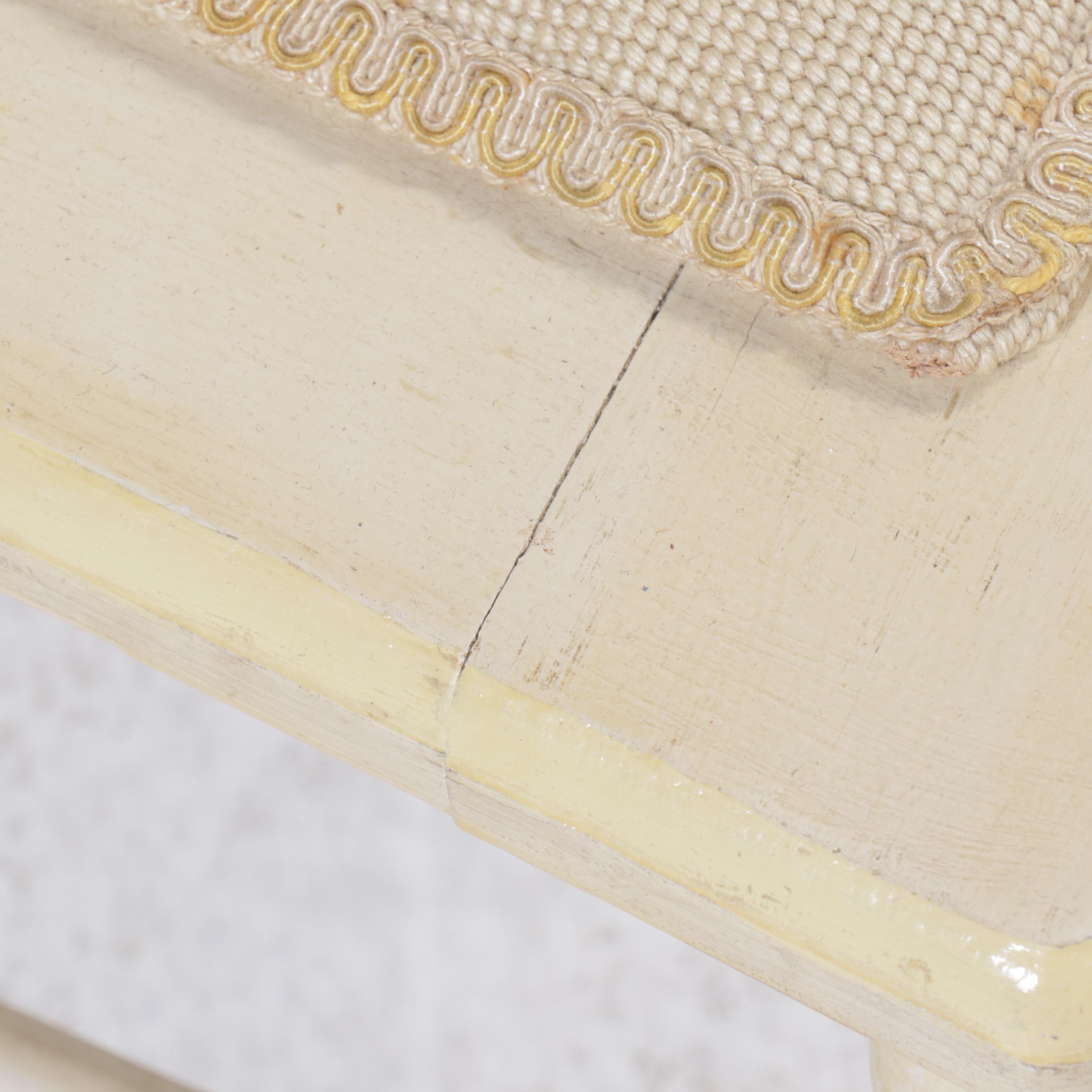 American Colonial Style Paint-Decorated Wood Rocking Chair with Needlepoint Seat